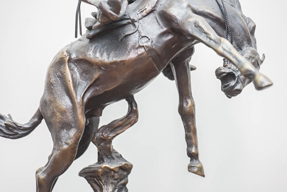 Bronze Sculpture After C.M. Russell "Bronco Twister"