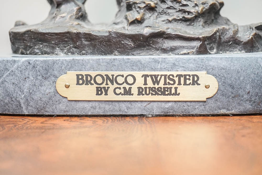 Bronze Sculpture After C.M. Russell "Bronco Twister"