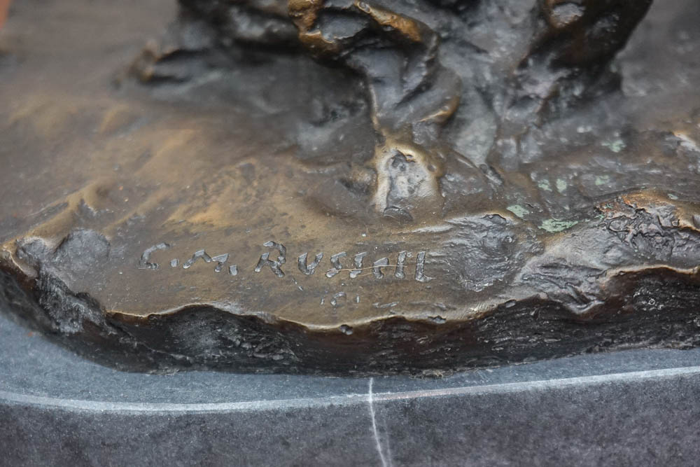 Bronze Sculpture After C.M. Russell "Bronco Twister"