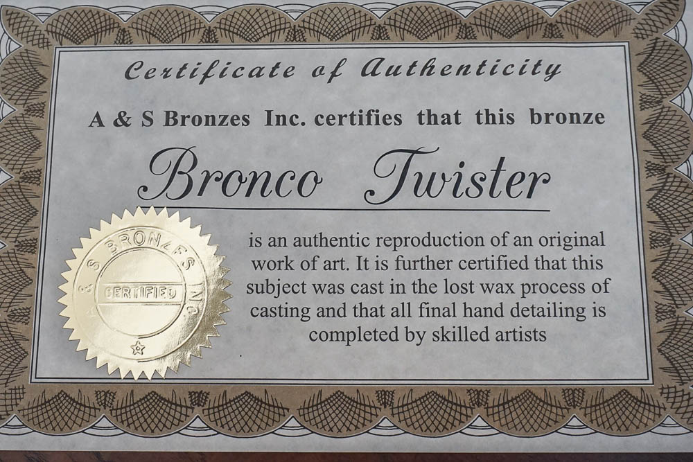 Bronze Sculpture After C.M. Russell "Bronco Twister"