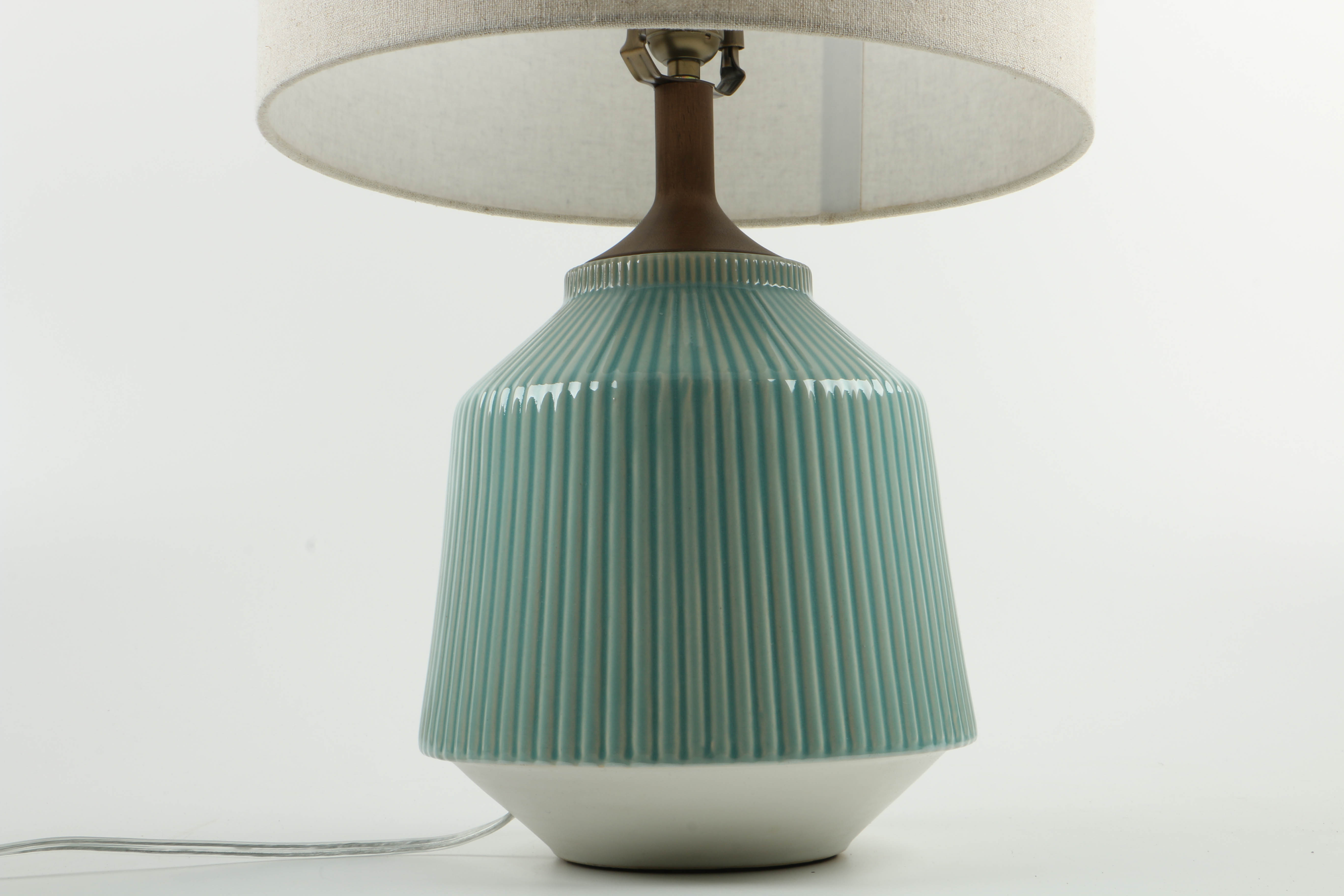 "Ripple Ceramic Table Lamp" in Turquoise by Roar + Rabbit for West Elm