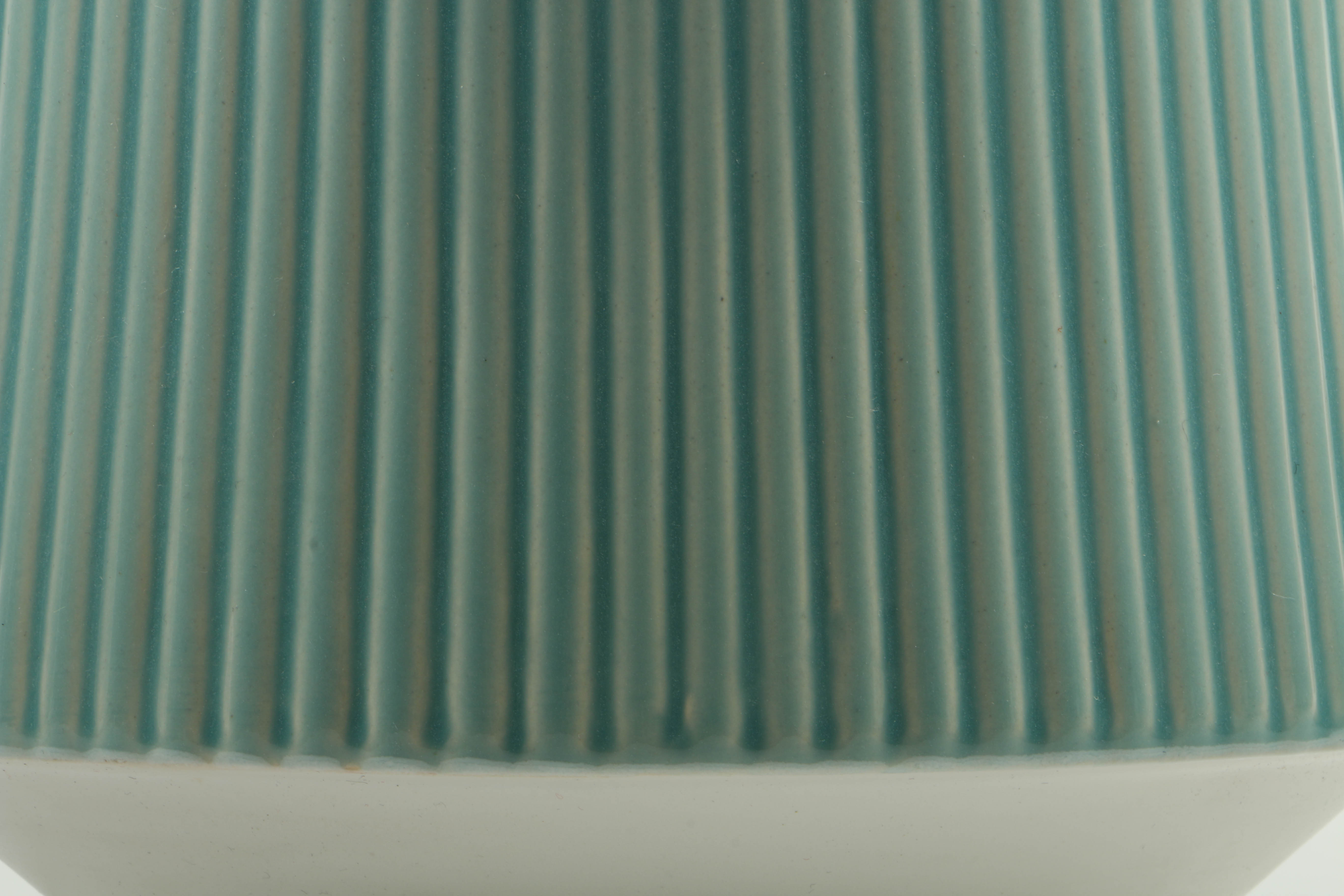 "Ripple Ceramic Table Lamp" in Turquoise by Roar + Rabbit for West Elm