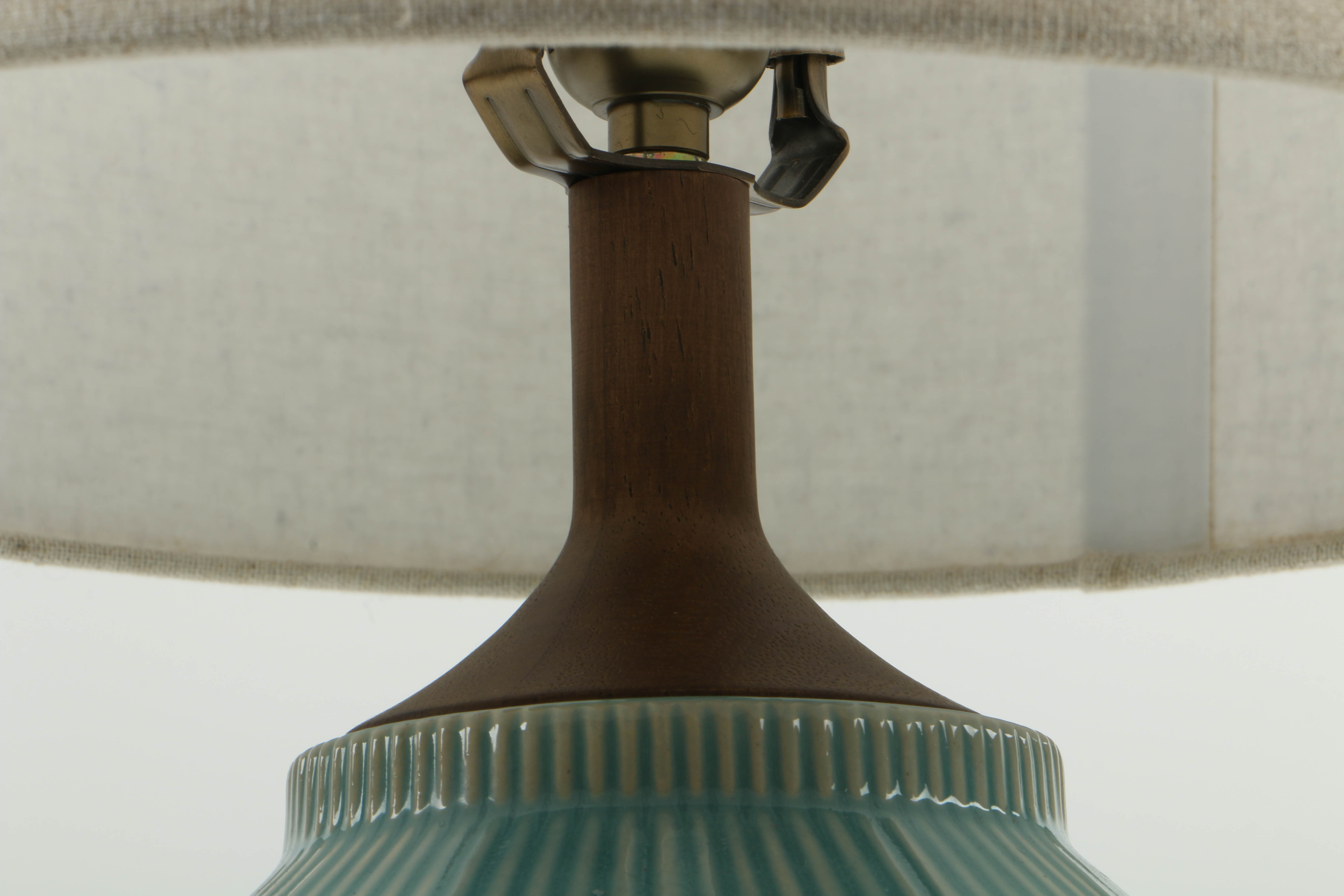 "Ripple Ceramic Table Lamp" in Turquoise by Roar + Rabbit for West Elm