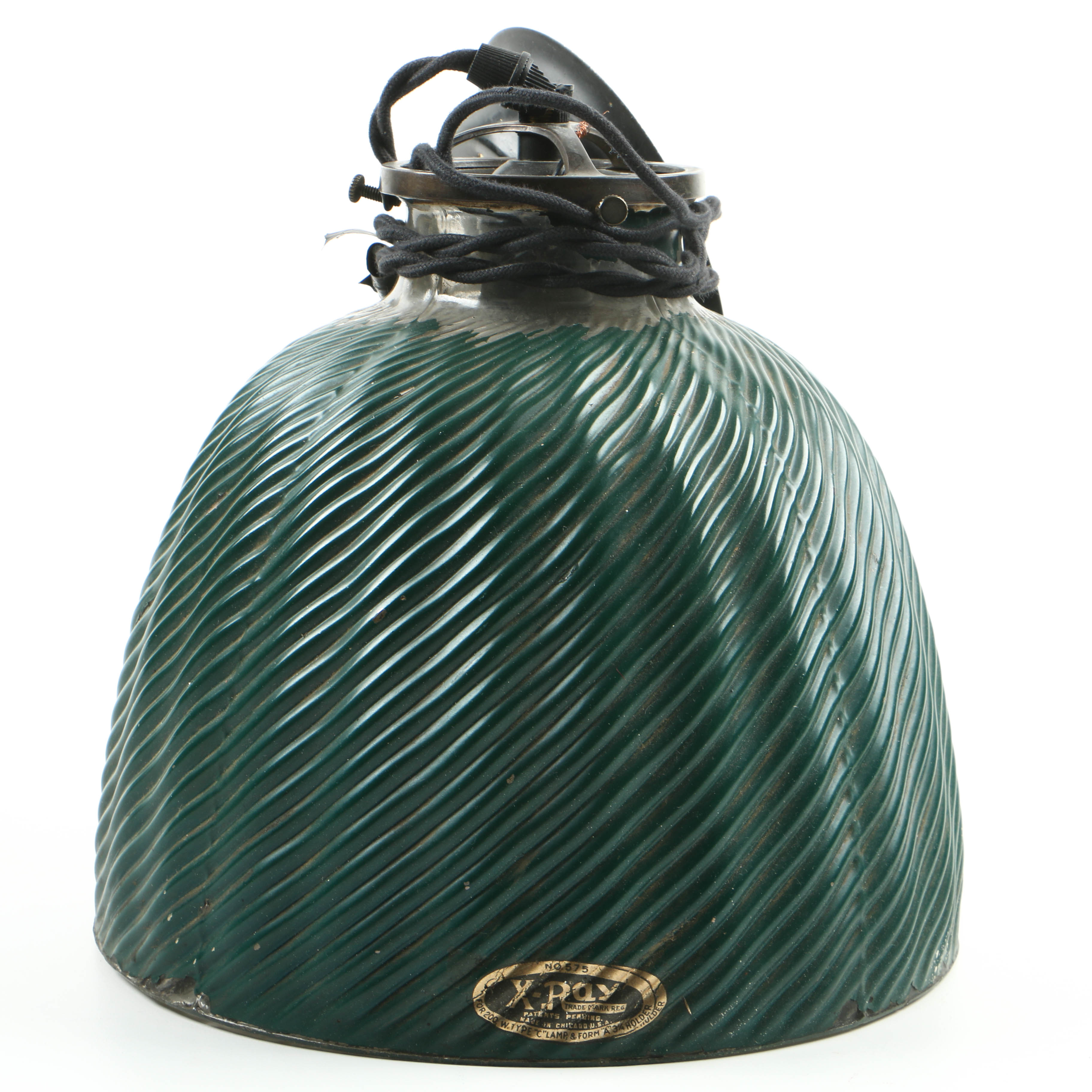 Vintage Industrial "575" Pendant Lights by Curtis X-Ray with Reflector Shades