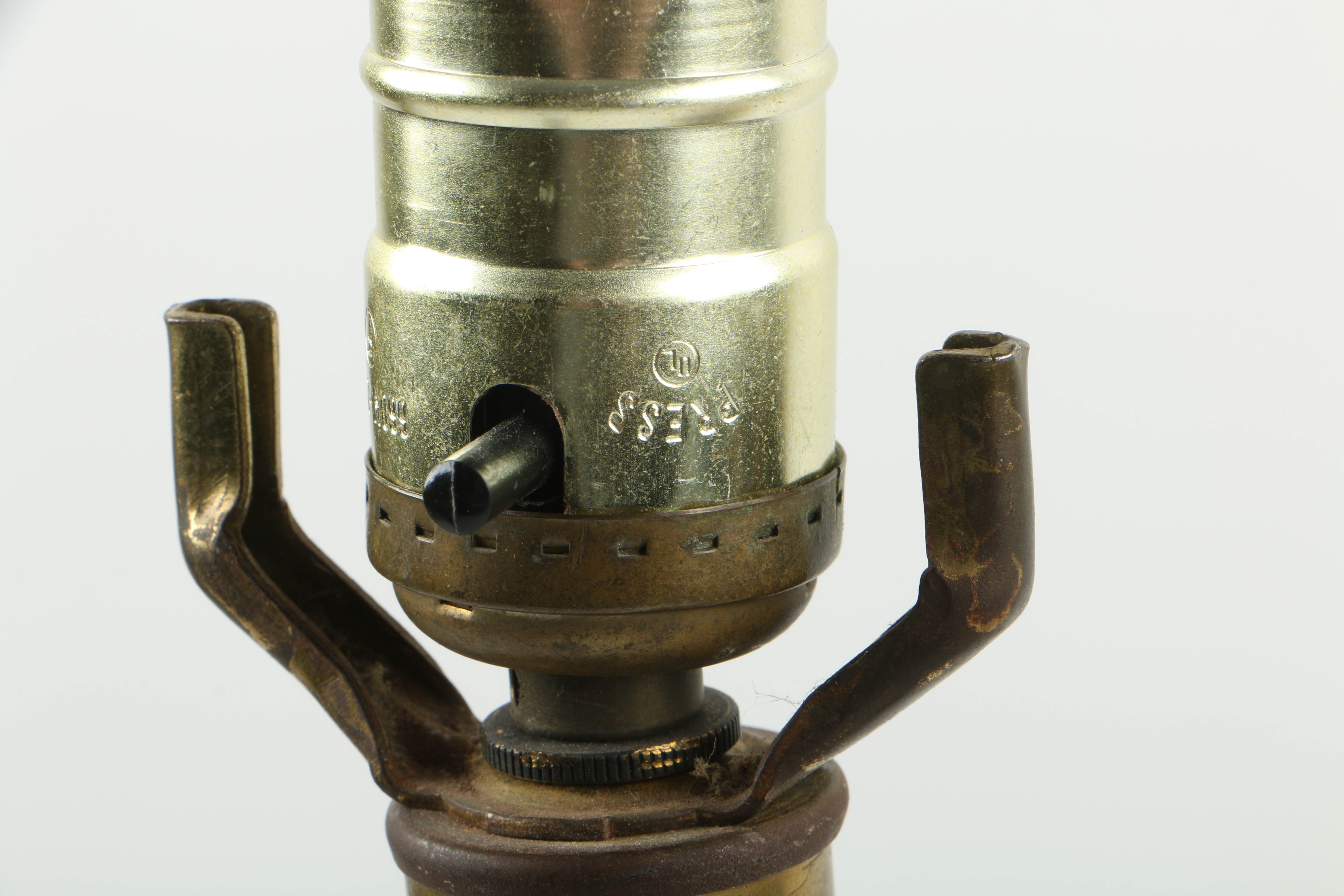 Mid Century Modern Earthenware Stripe-GlazedTable Lamps