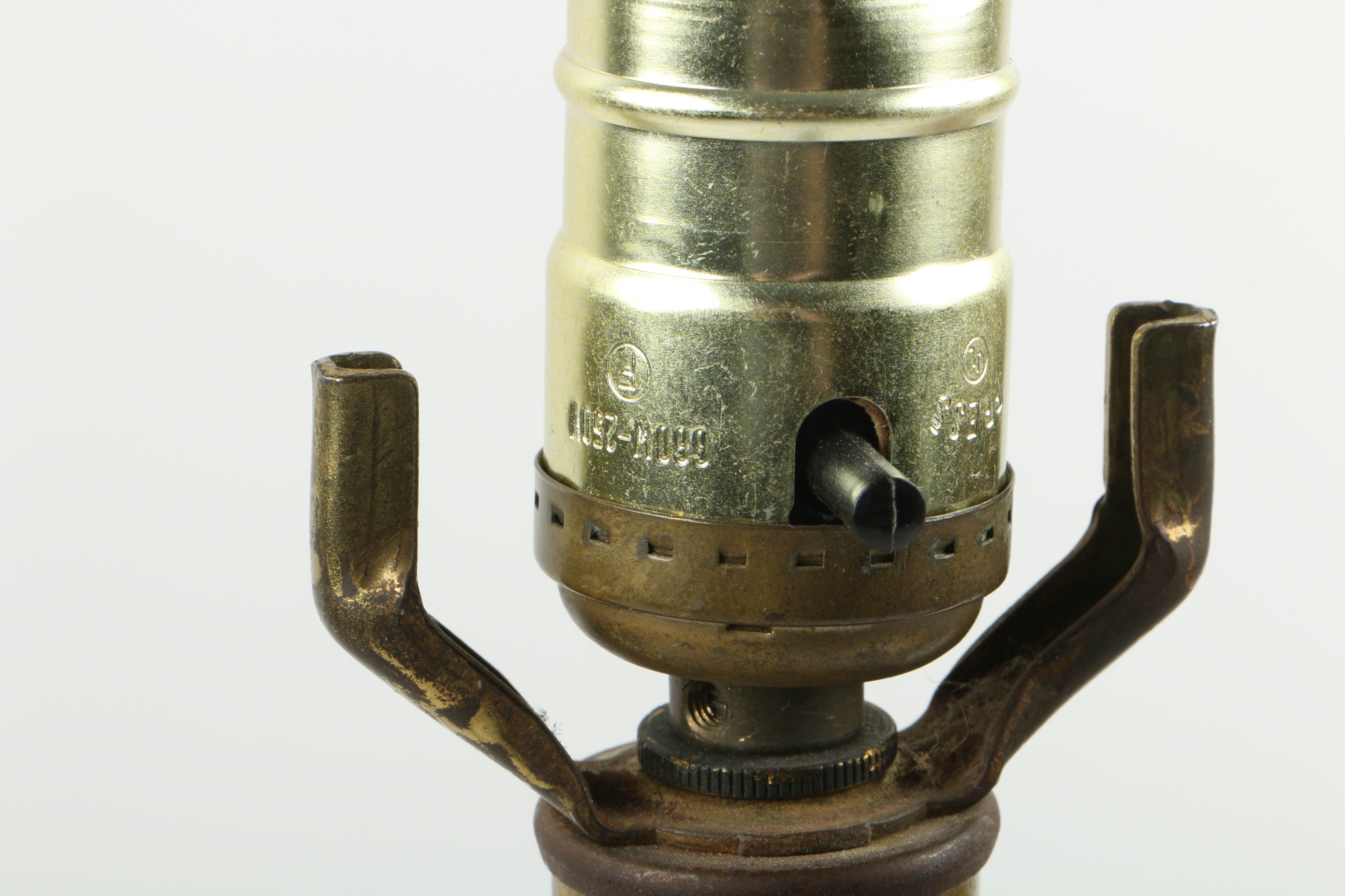 Mid Century Modern Earthenware Stripe-GlazedTable Lamps