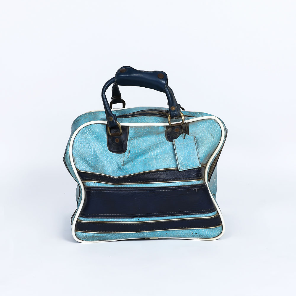 Vintage AMF Amflite Magic Line Bowling Ball and Bag