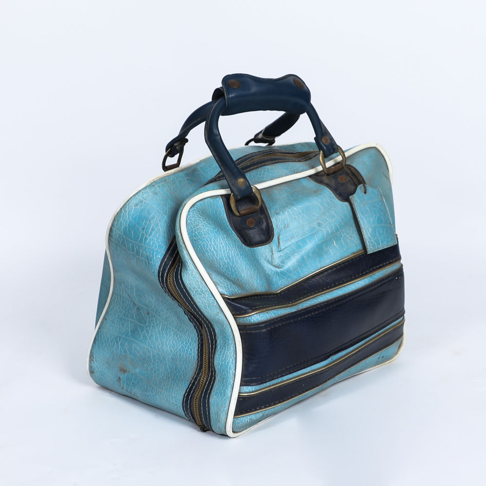 Vintage AMF Amflite Magic Line Bowling Ball and Bag