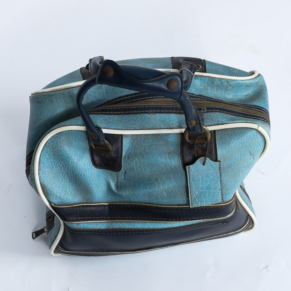 Vintage AMF Amflite Magic Line Bowling Ball and Bag