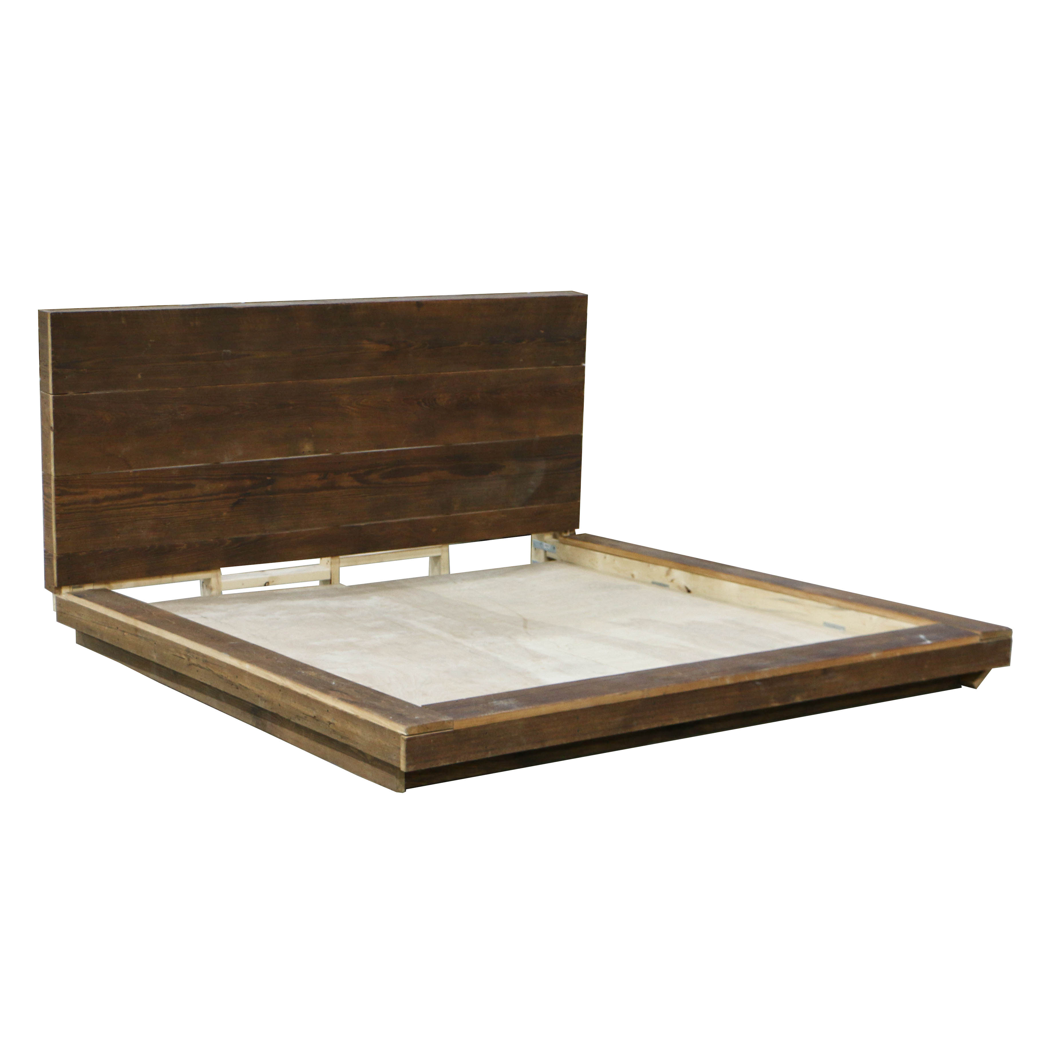 Industrial Style Queen Size Platform Bed Frame