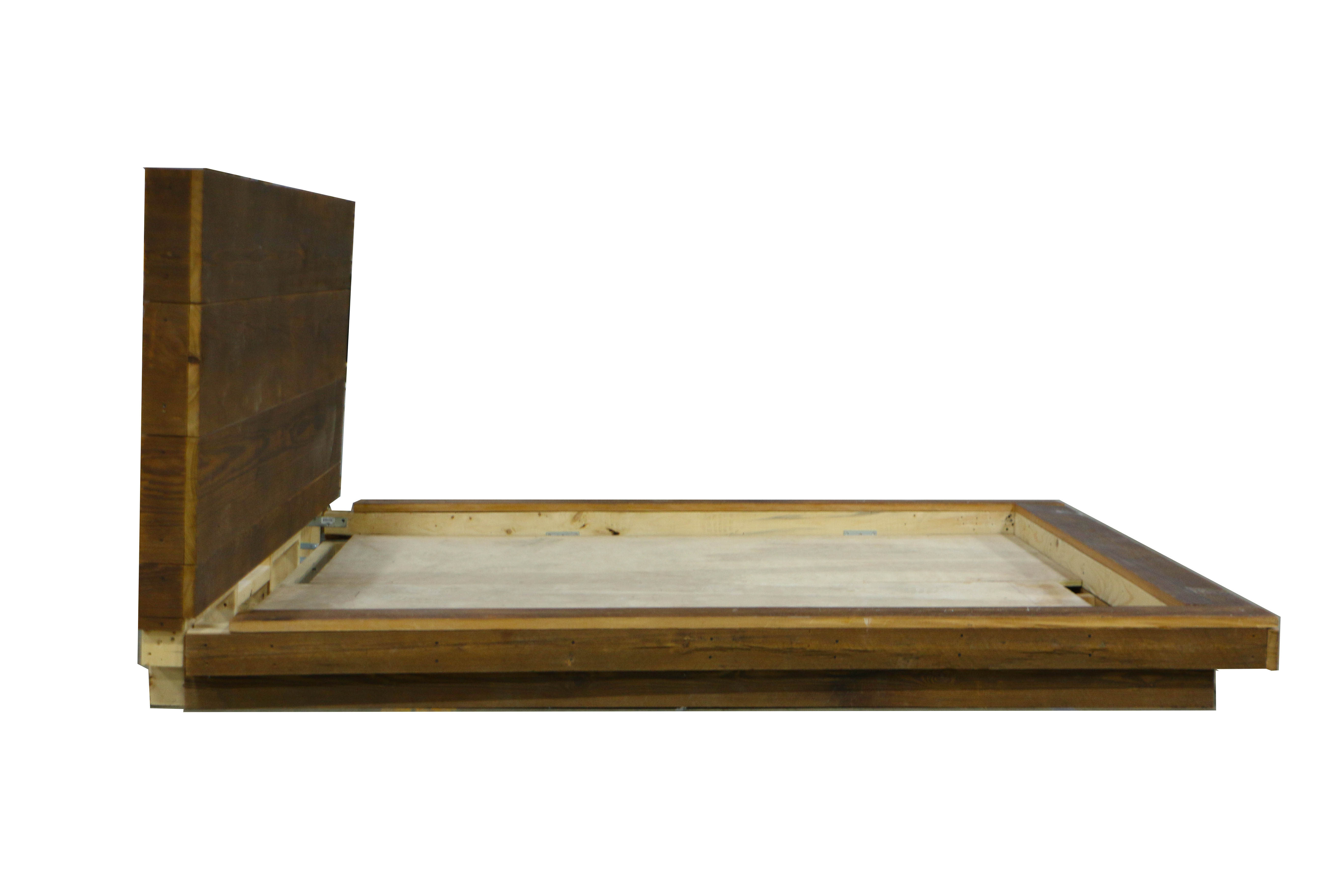 Industrial Style Queen Size Platform Bed Frame