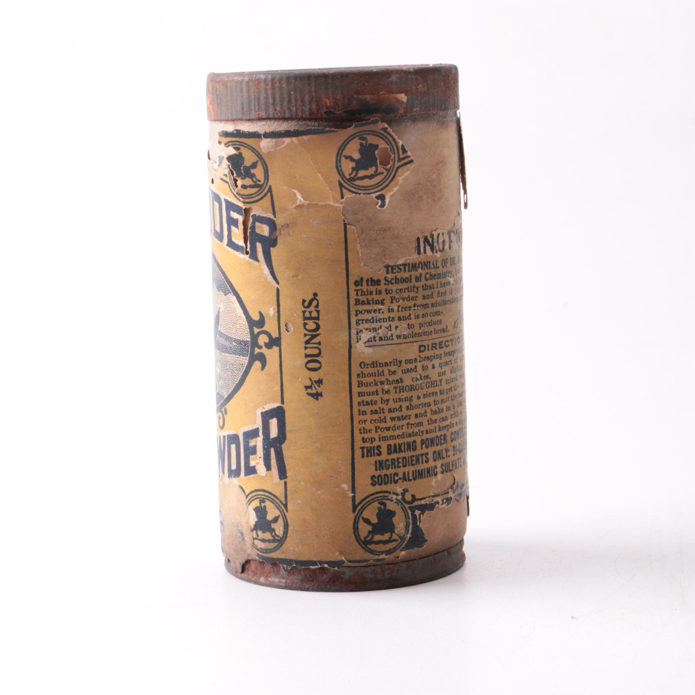 Teddy Roosevelt Themed Collectibles, Including Rough Riders Baking Powder Tin