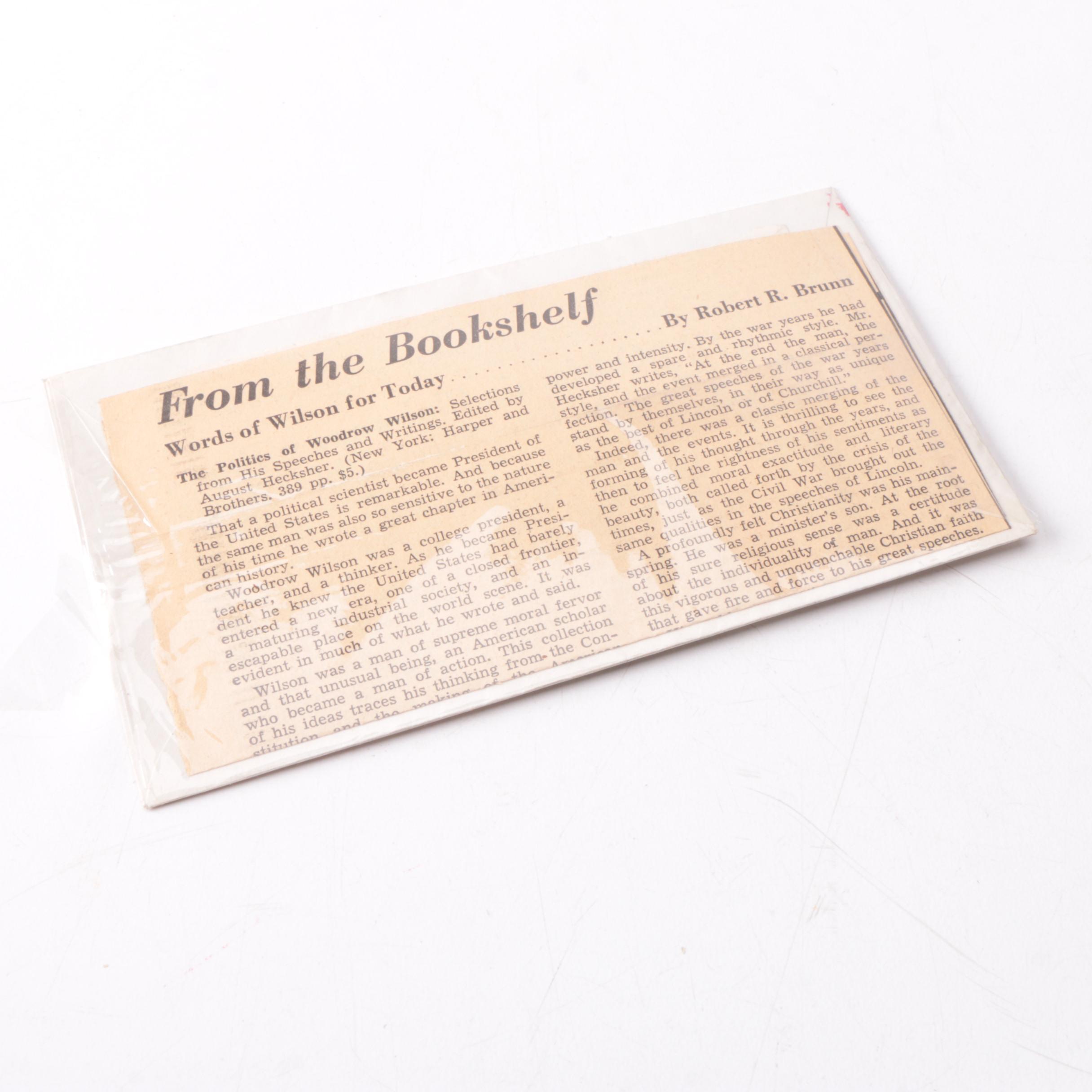 Woodrow and Margaret Wilson Memorabilia