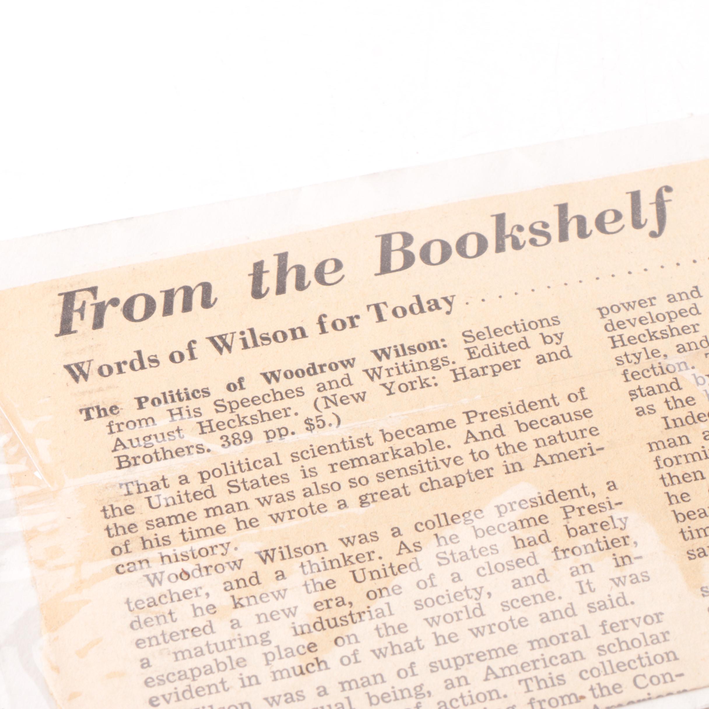 Woodrow and Margaret Wilson Memorabilia