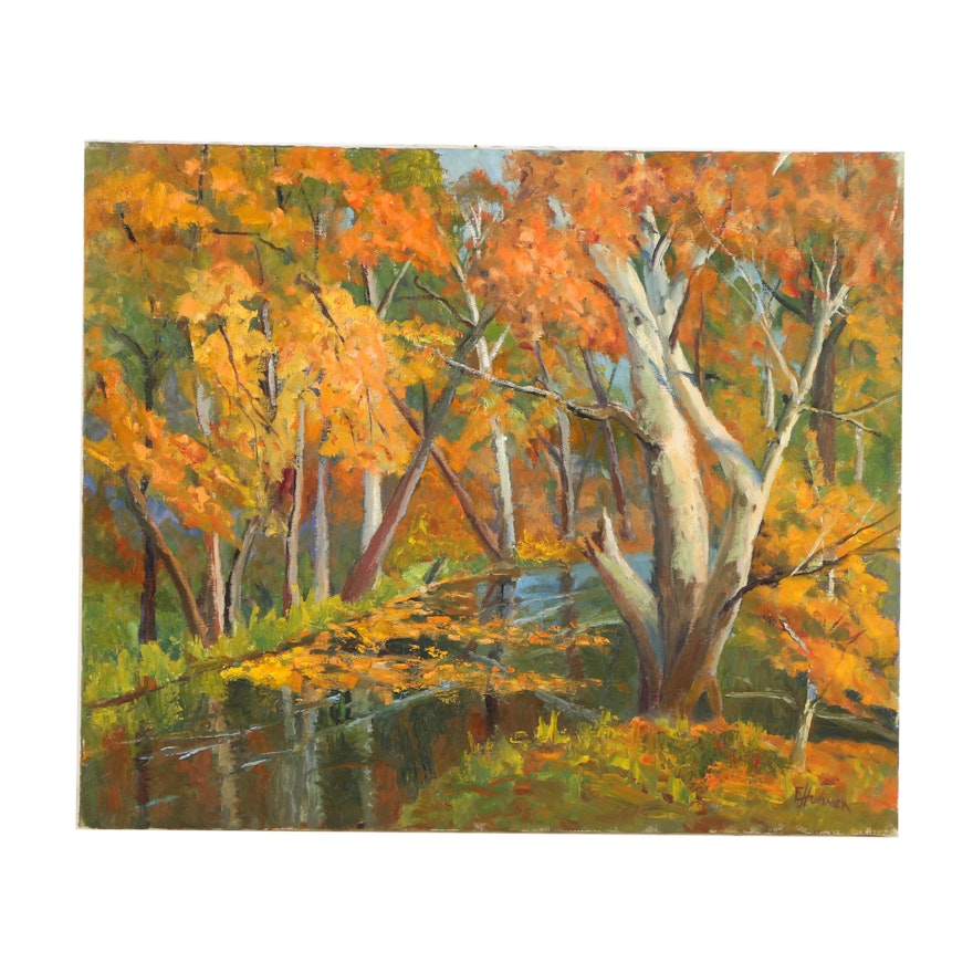 Judge Ed J. Hummer Oil Painting "Mirror Pond"