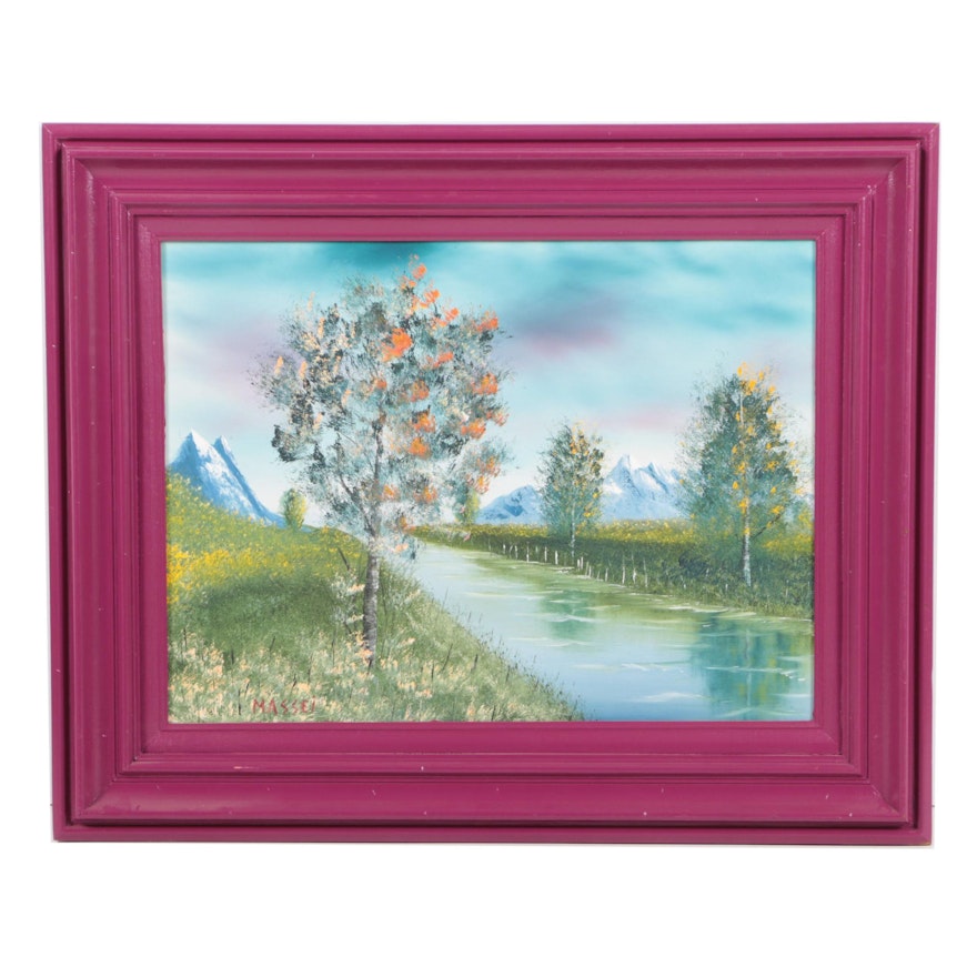 Massei Oil Painting on Canvas of Wooded Landscape