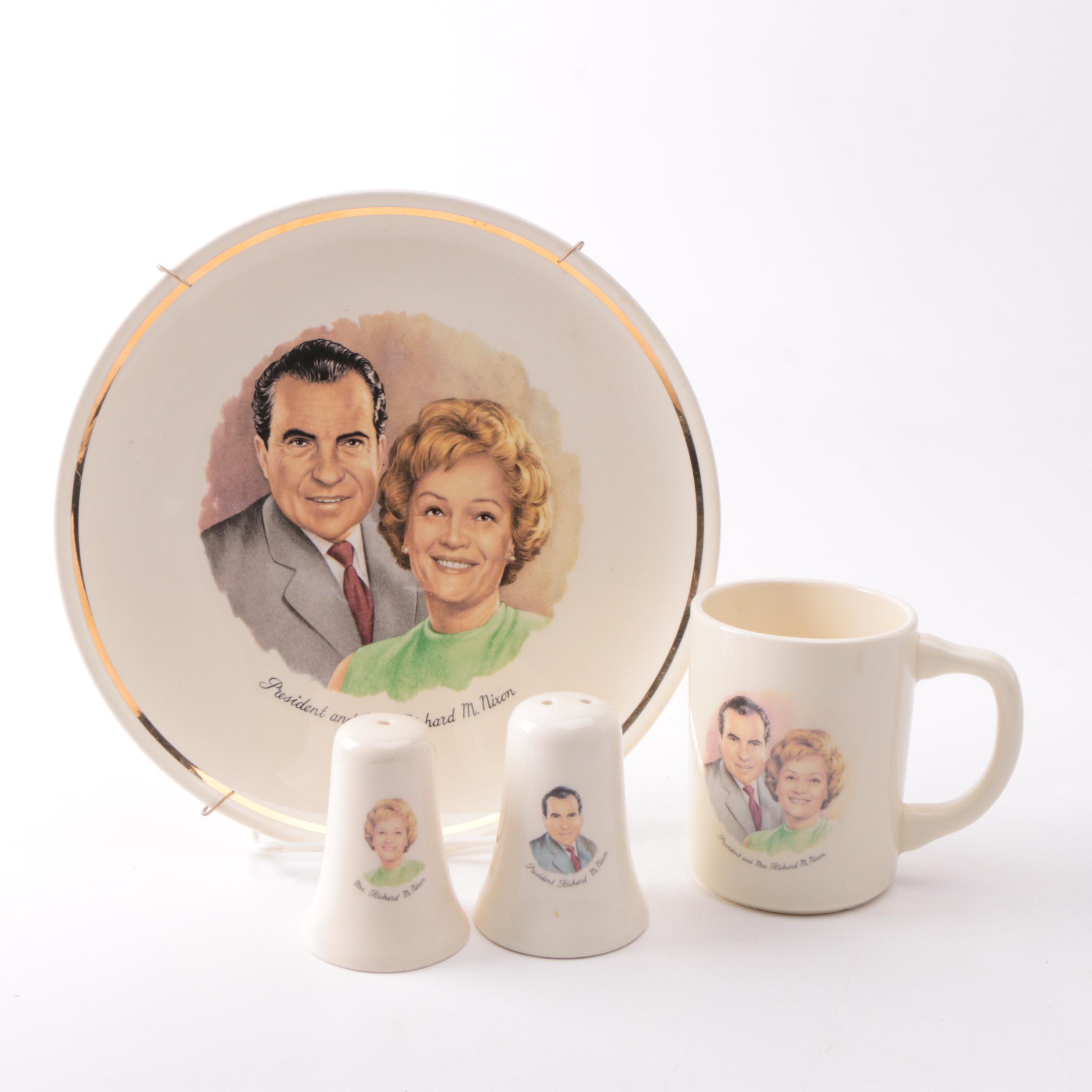 Vintage Richard and Pat Nixon Collectible Tableware