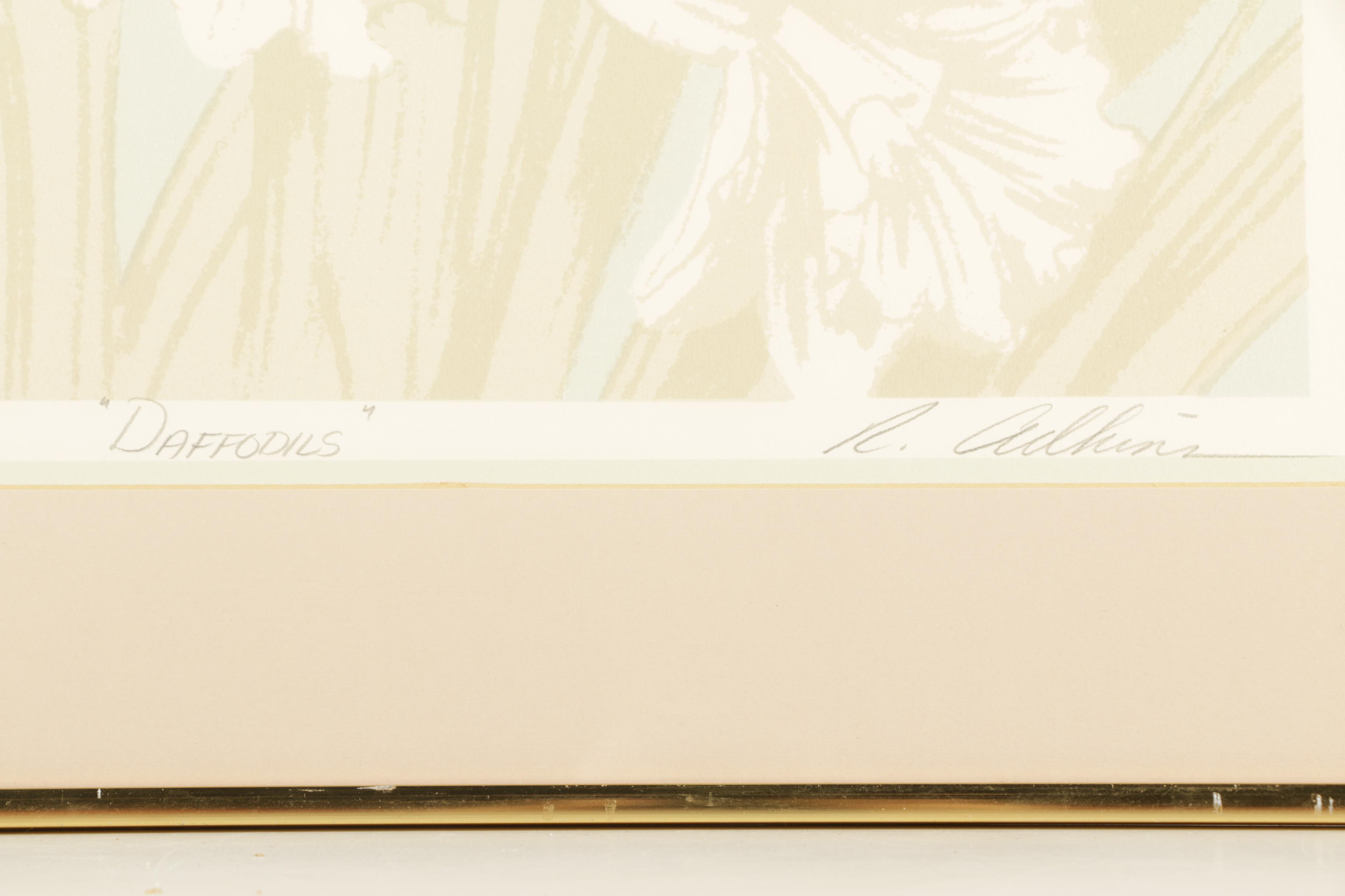 Roberta Adkins Limited Edition Color Lithograph "Daffodils"