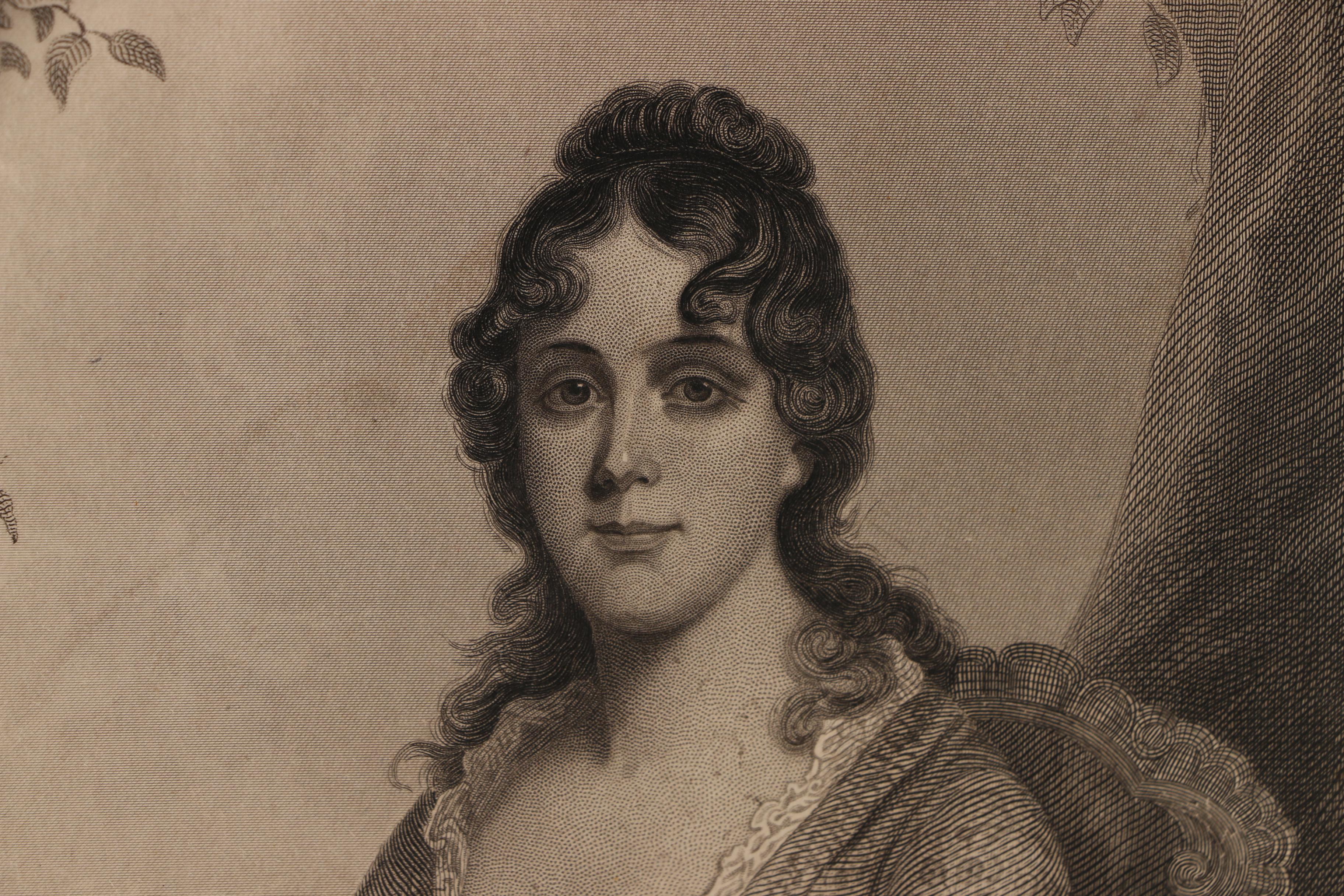 Postcard of President Grant, with Engraving of Martha Jefferson Randolph