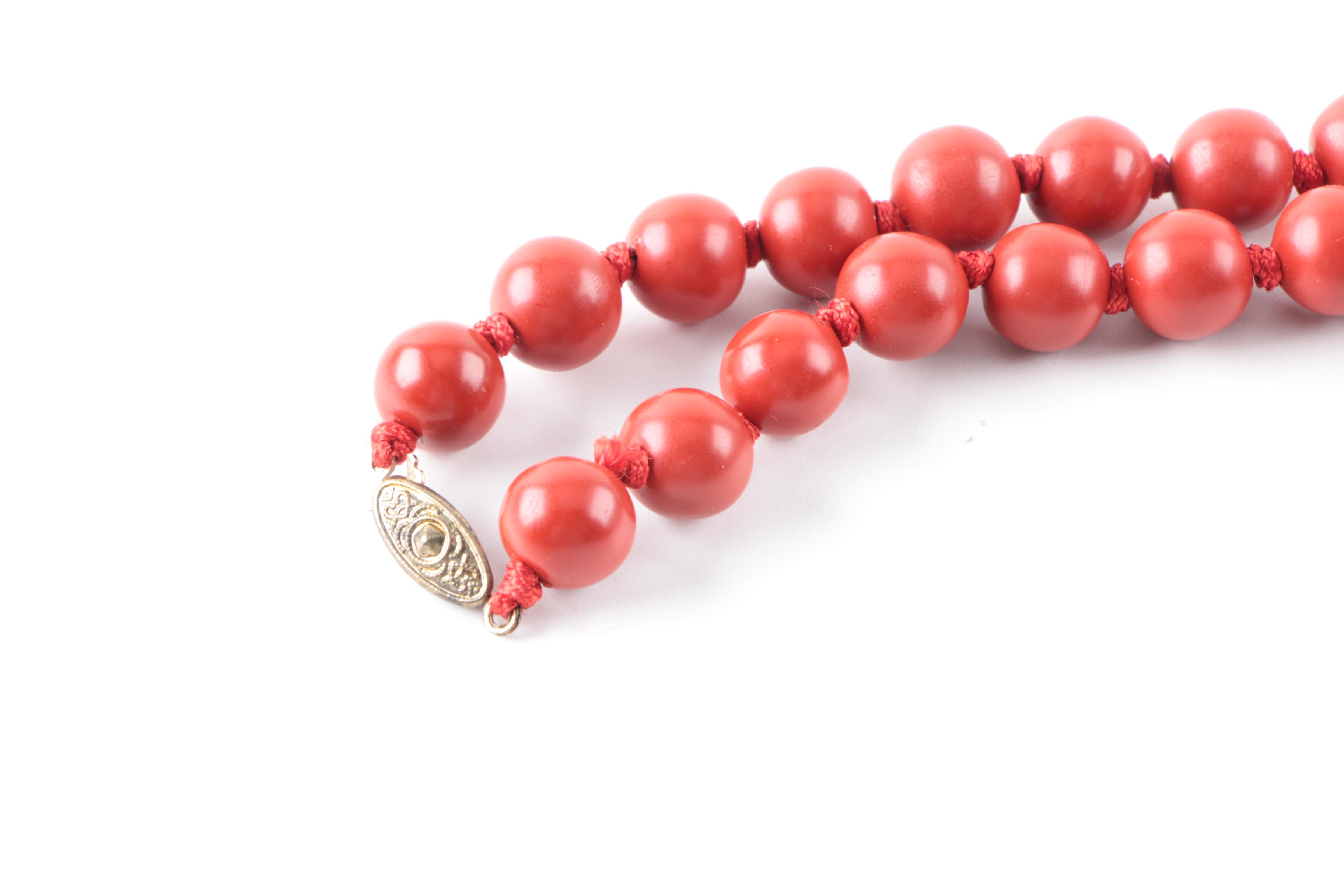 Cinnabar Bangle Bracelets and Necklace