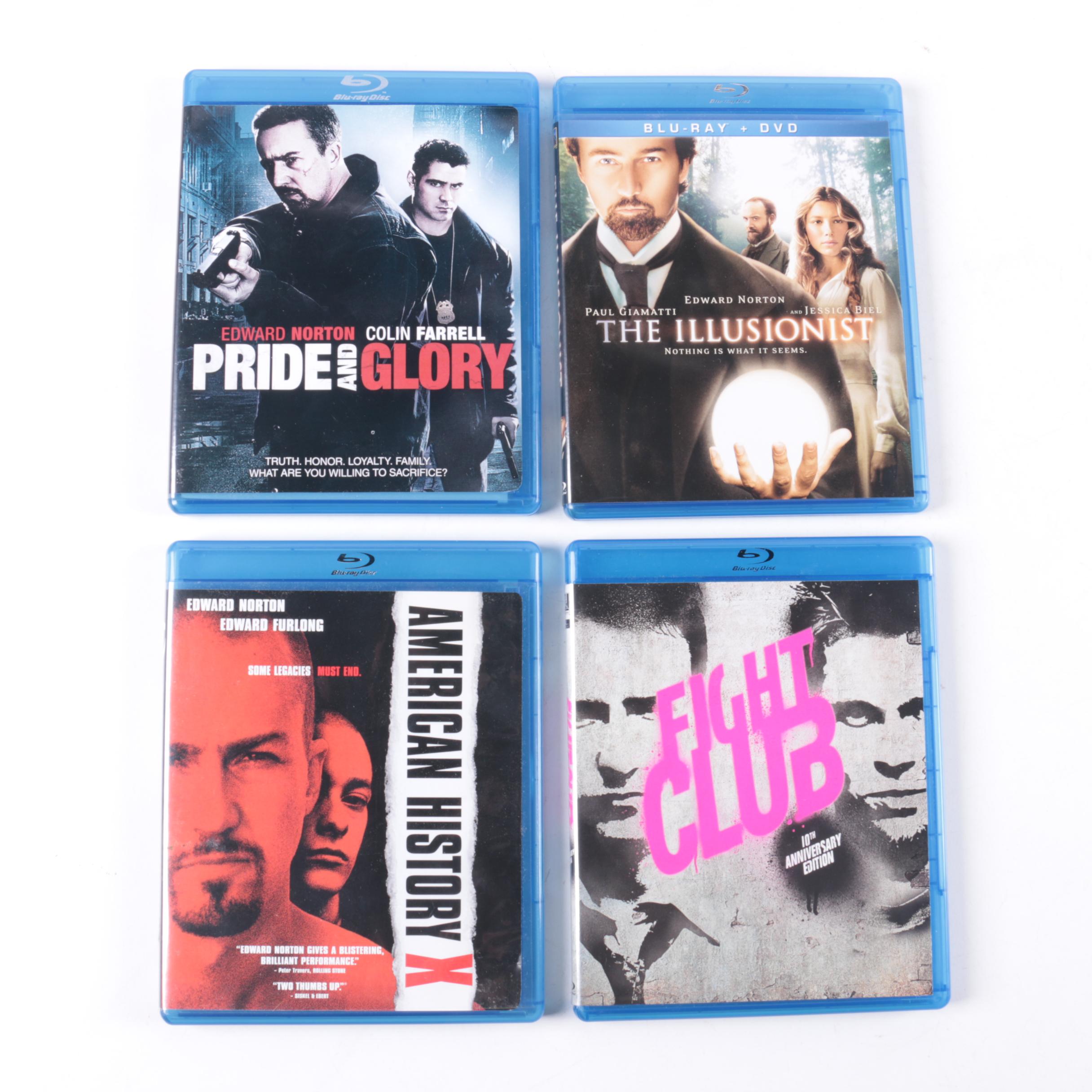 Edward Norton Blu-ray Collection Including "Fight Club" and "American History X"