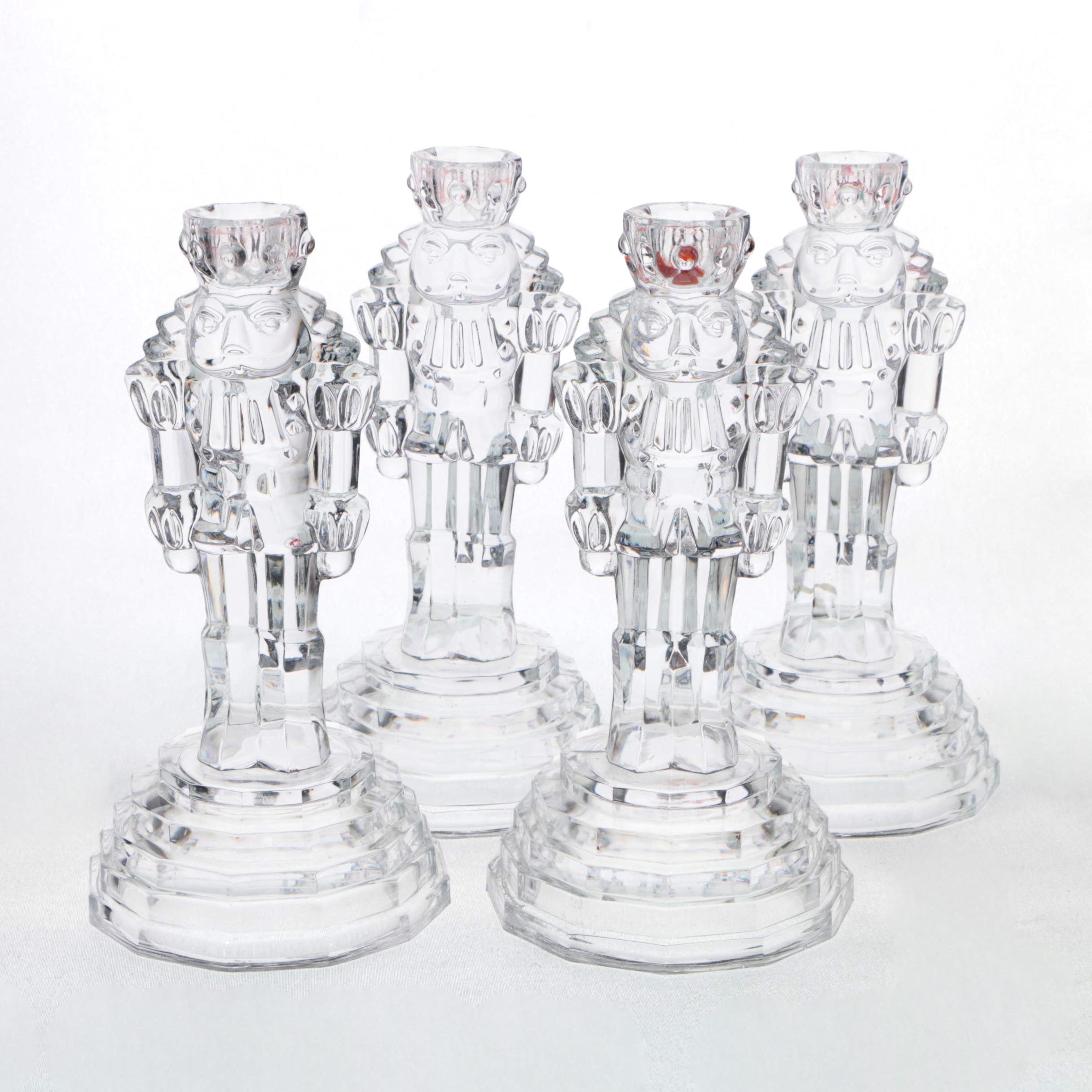 Crystal Nutcracker Candlesticks
