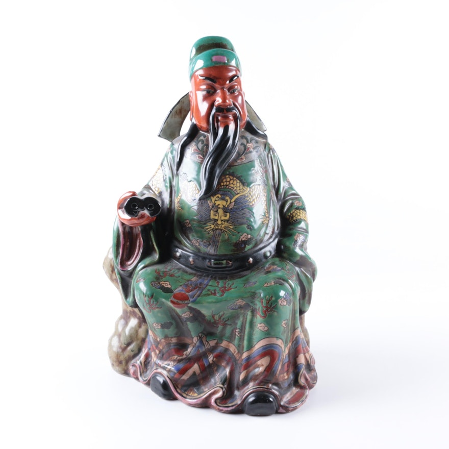 Chinese Ceramic Figurine of Guan Yu