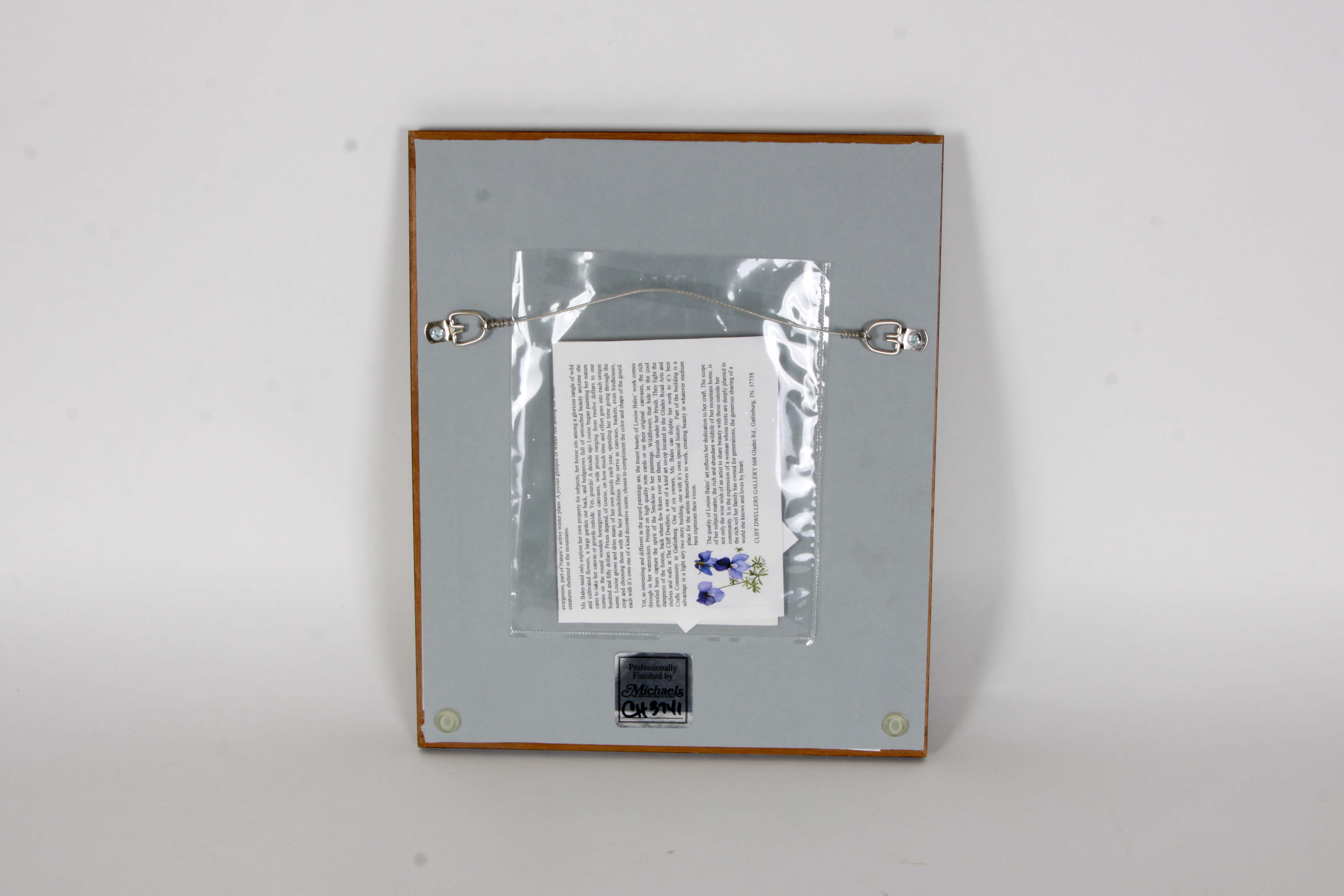 Louise Bales Signed Watercolor "Fall Bluebirds"