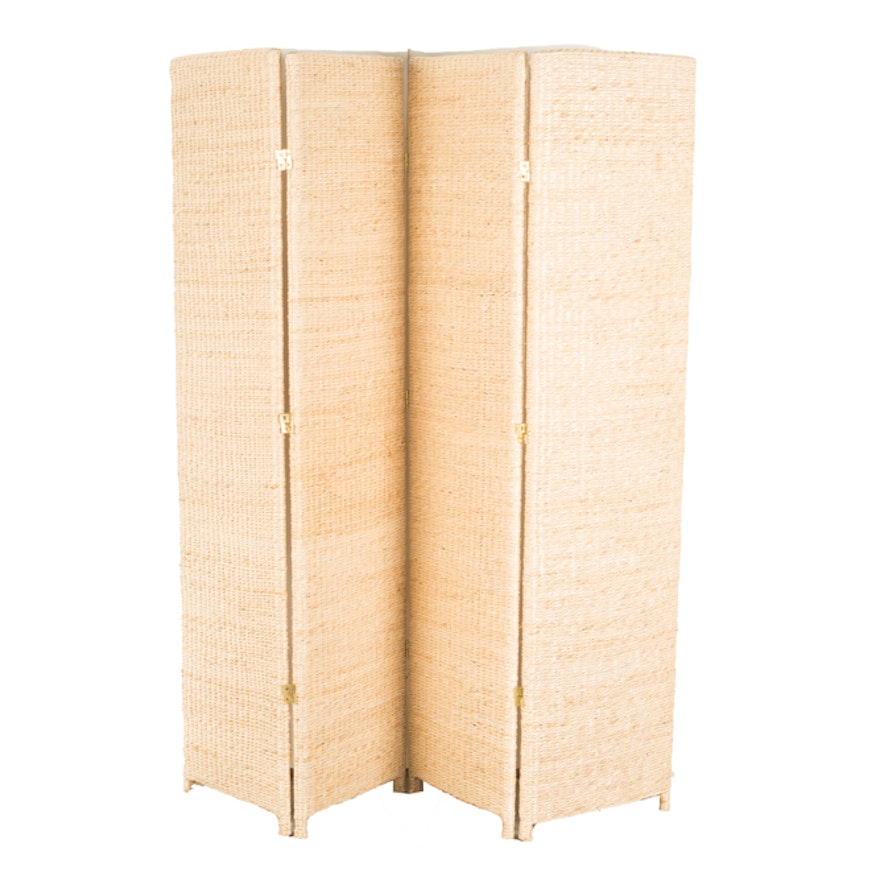 4-Panel Woven Room Divider