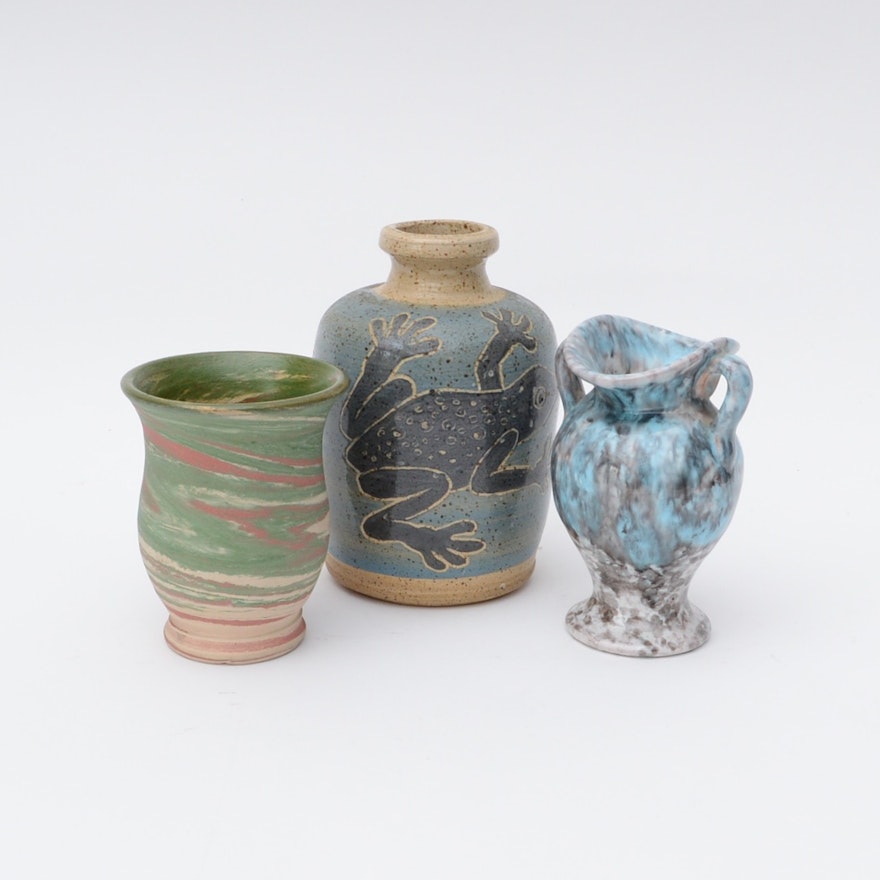 Collection of Hand Thrown Pottery Vases