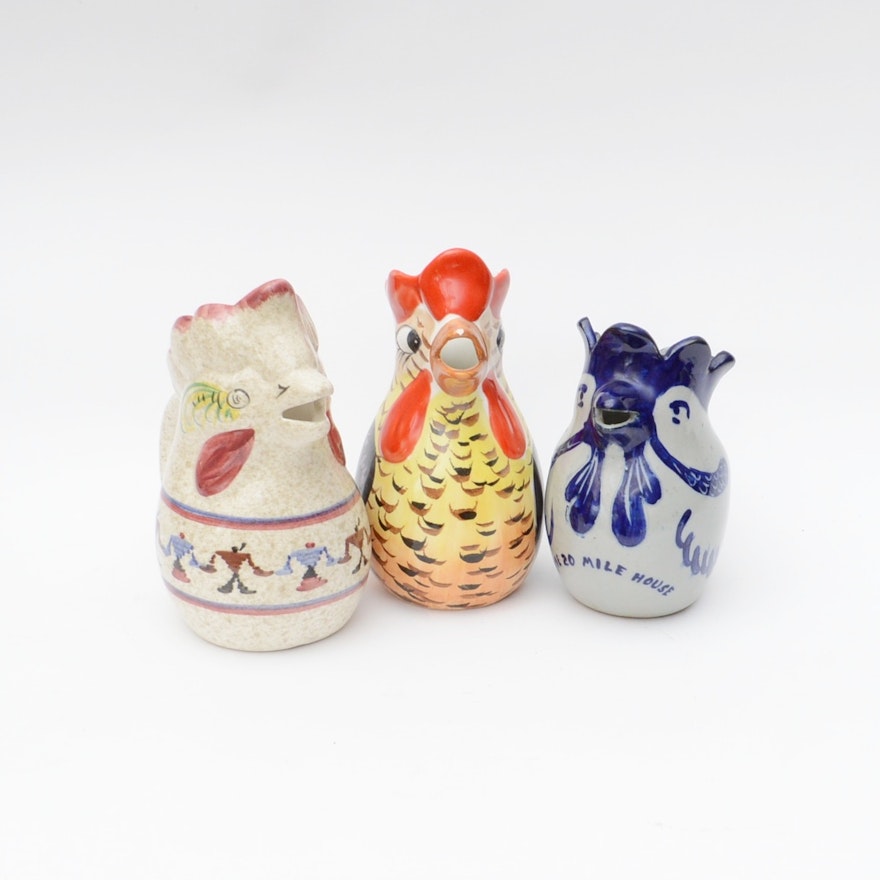 Hand-Painted Italian Chicken Pitchers