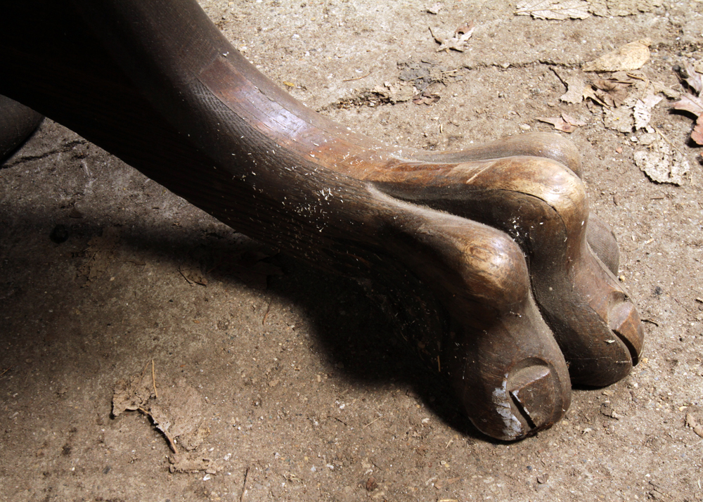 Antique Oak Claw Foot Pedestal Table