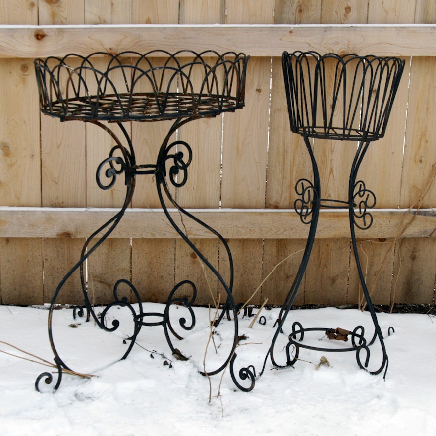 Ornate Metal Outdoor Plant Stands