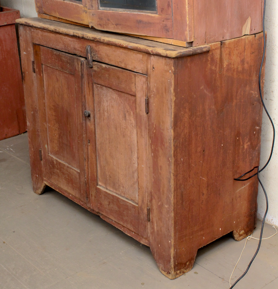 Antique Primitive Handmade Poplar Hutch