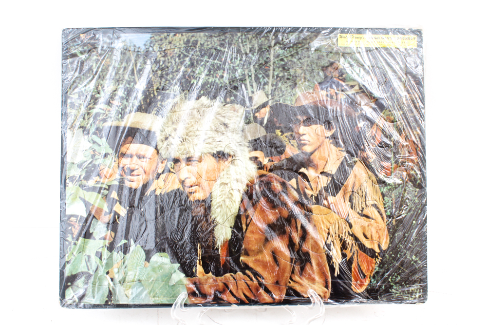 Vintage Puzzles Including Davy Crockett and Chevrolet Promotional Piece