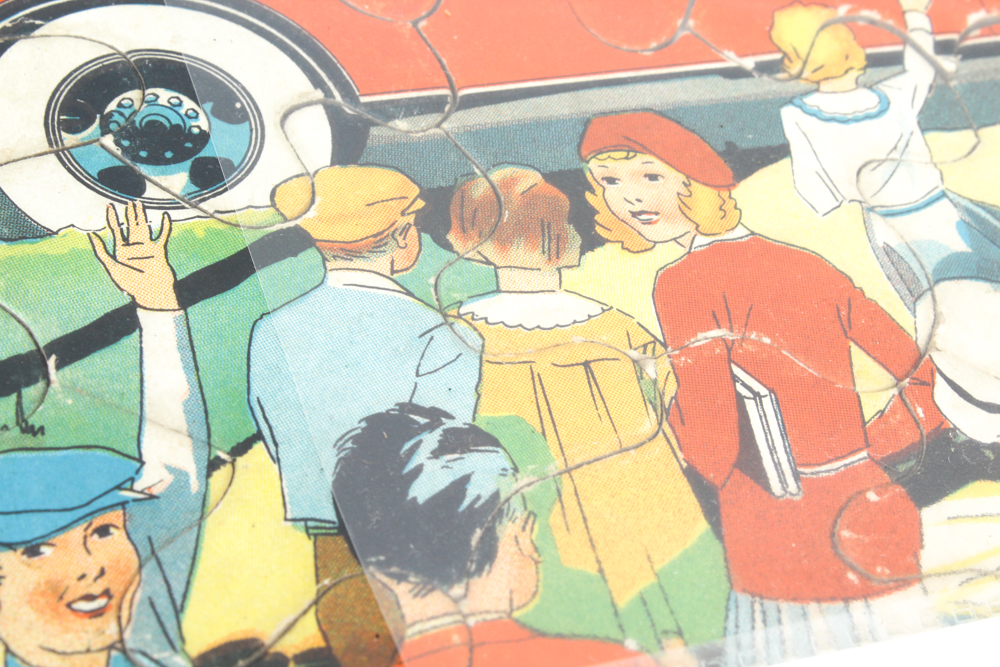 Vintage Puzzles Including Davy Crockett and Chevrolet Promotional Piece