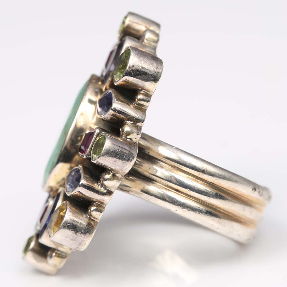 Sterling Silver Multi-Gemstone Ring