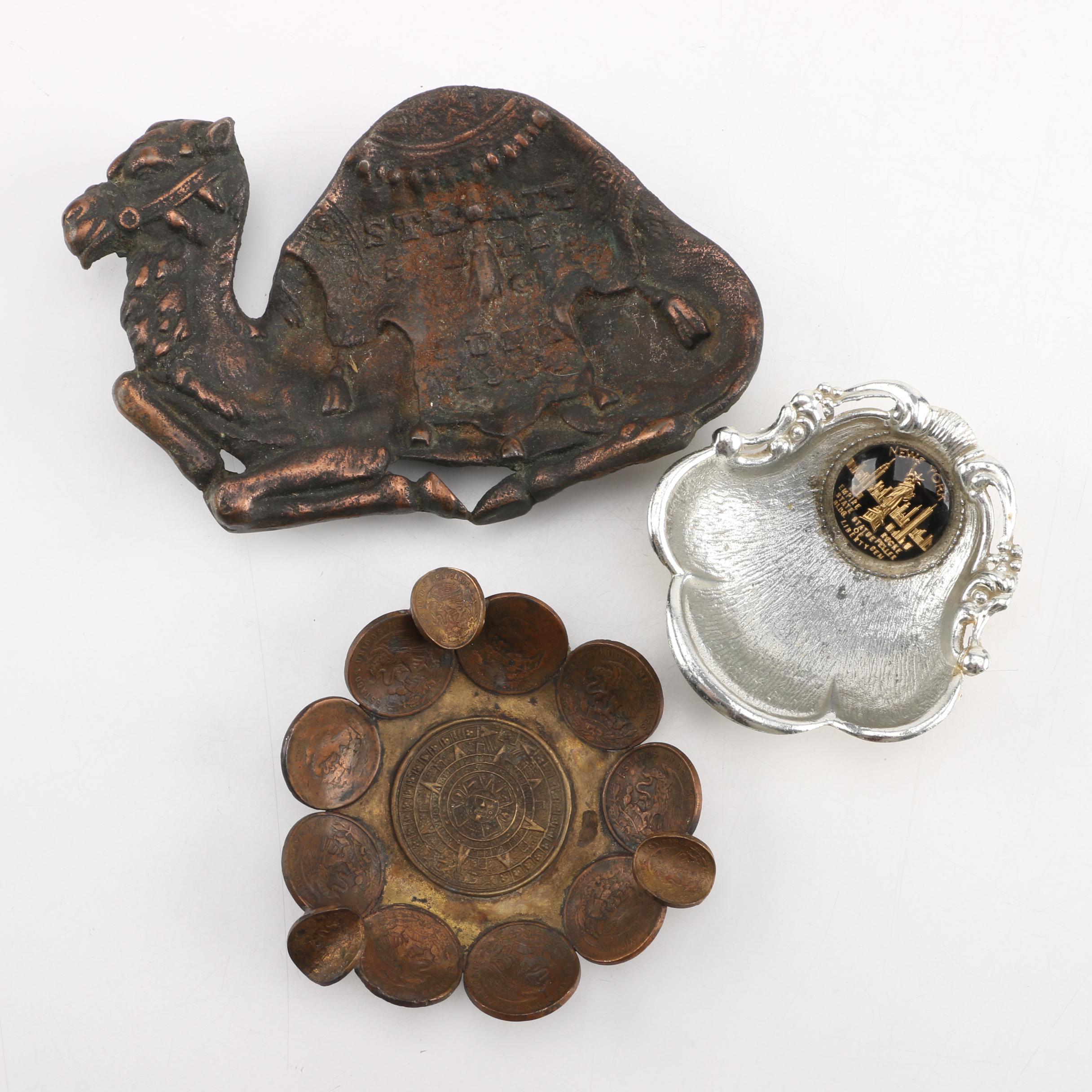 Collection of Circa 1940s Silver Plate and Brass Office Décor