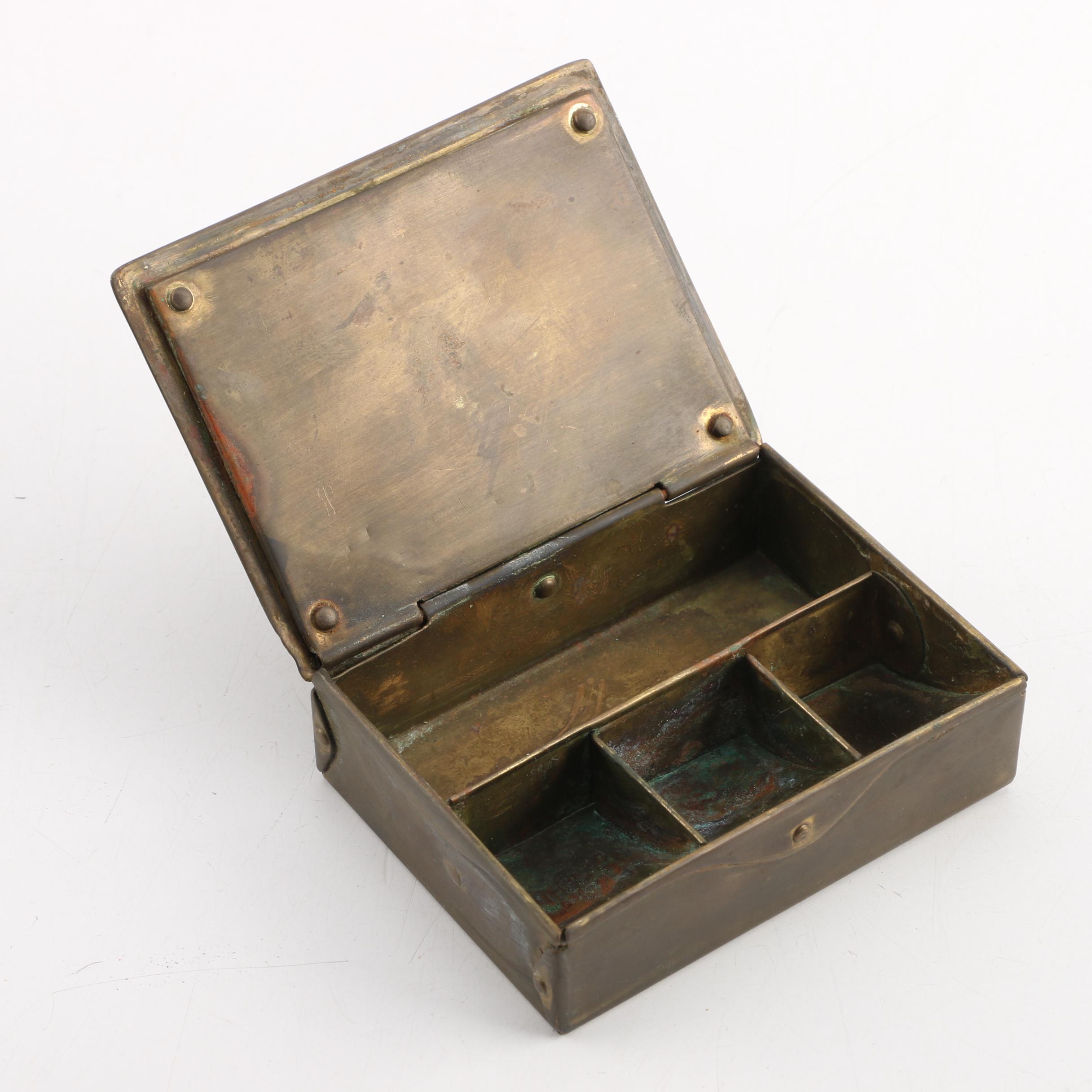 Collection of Circa 1940s Silver Plate and Brass Office Décor