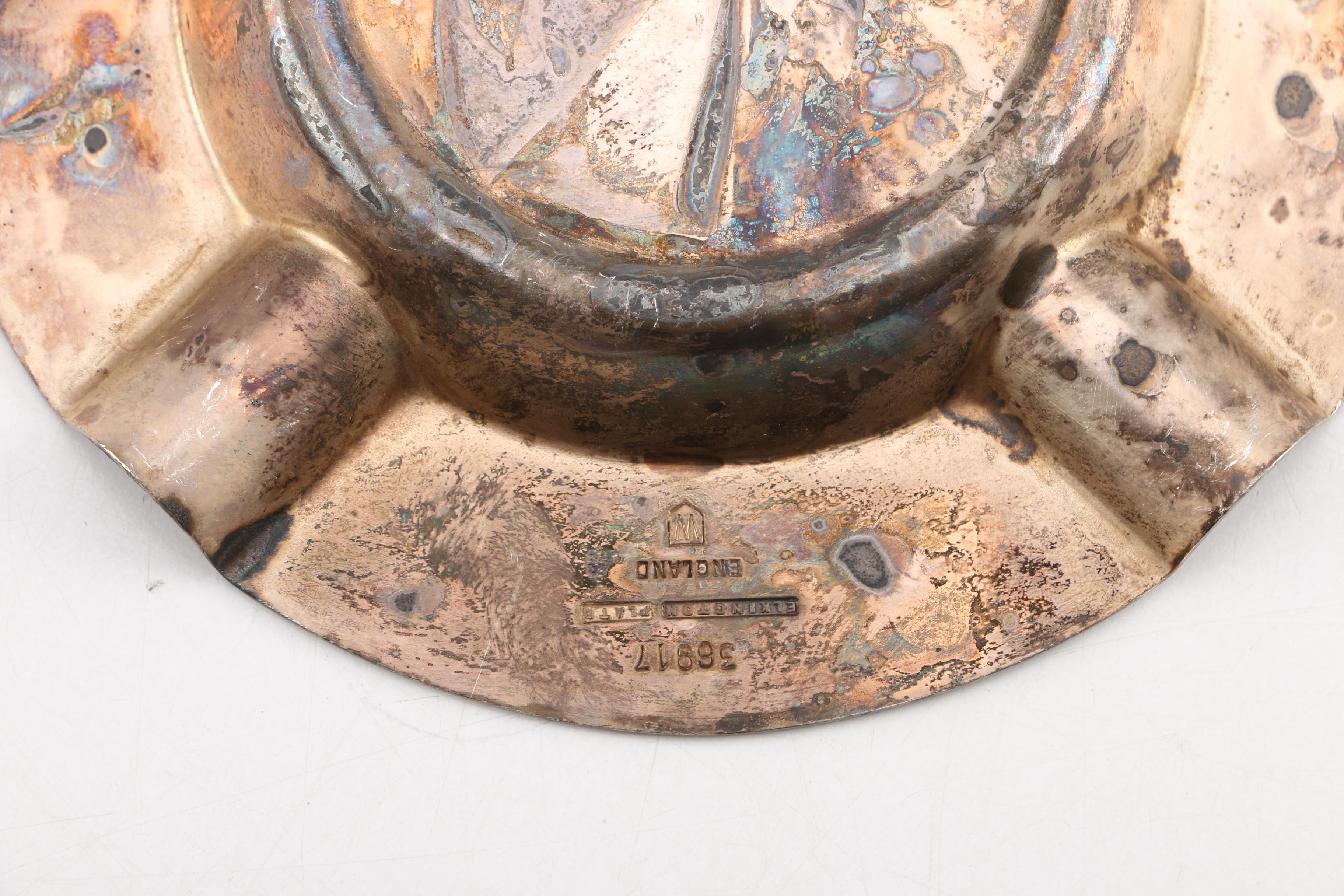 Collection of Circa 1940s Silver Plate and Brass Office Décor