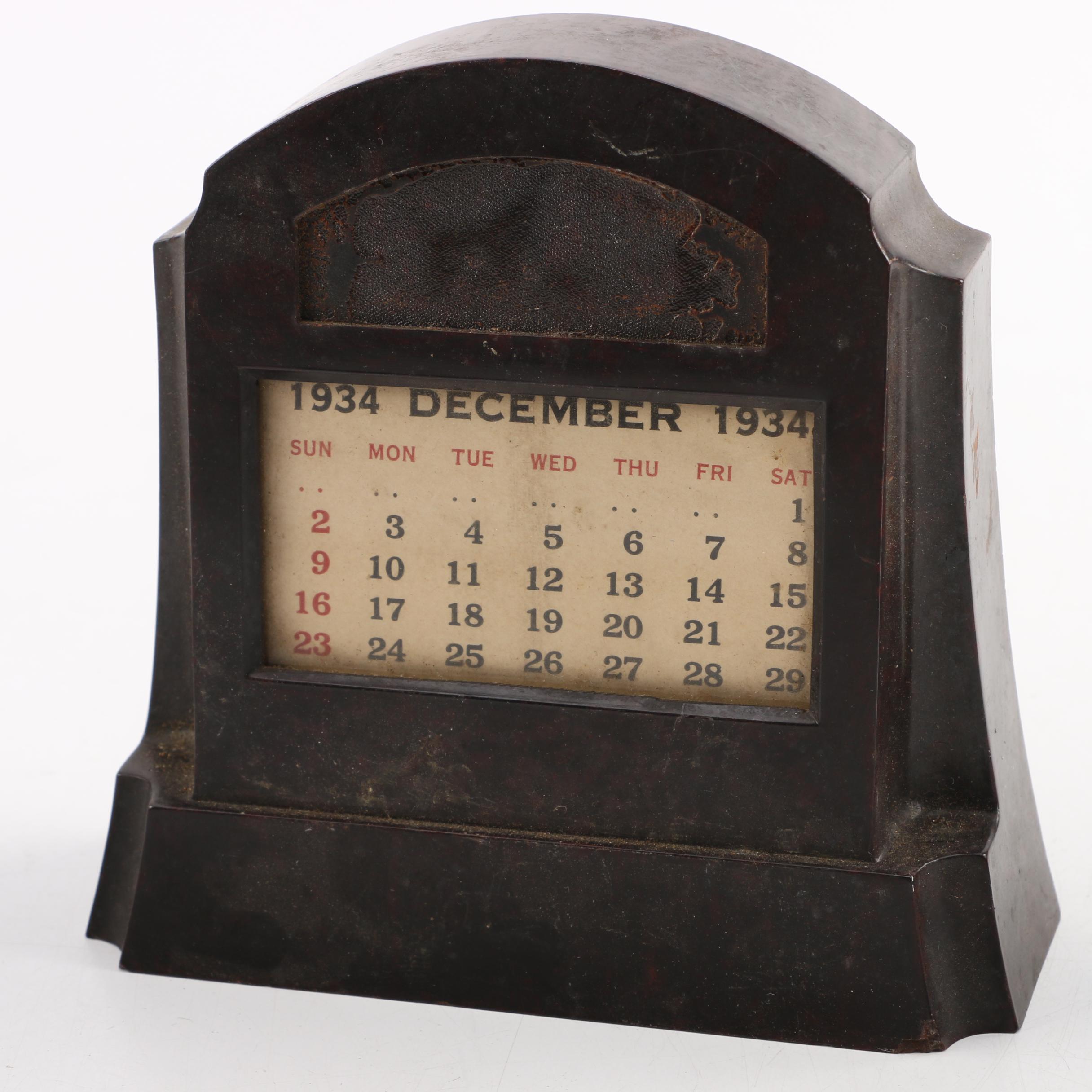 Collection of Circa 1940s Silver Plate and Brass Office Décor