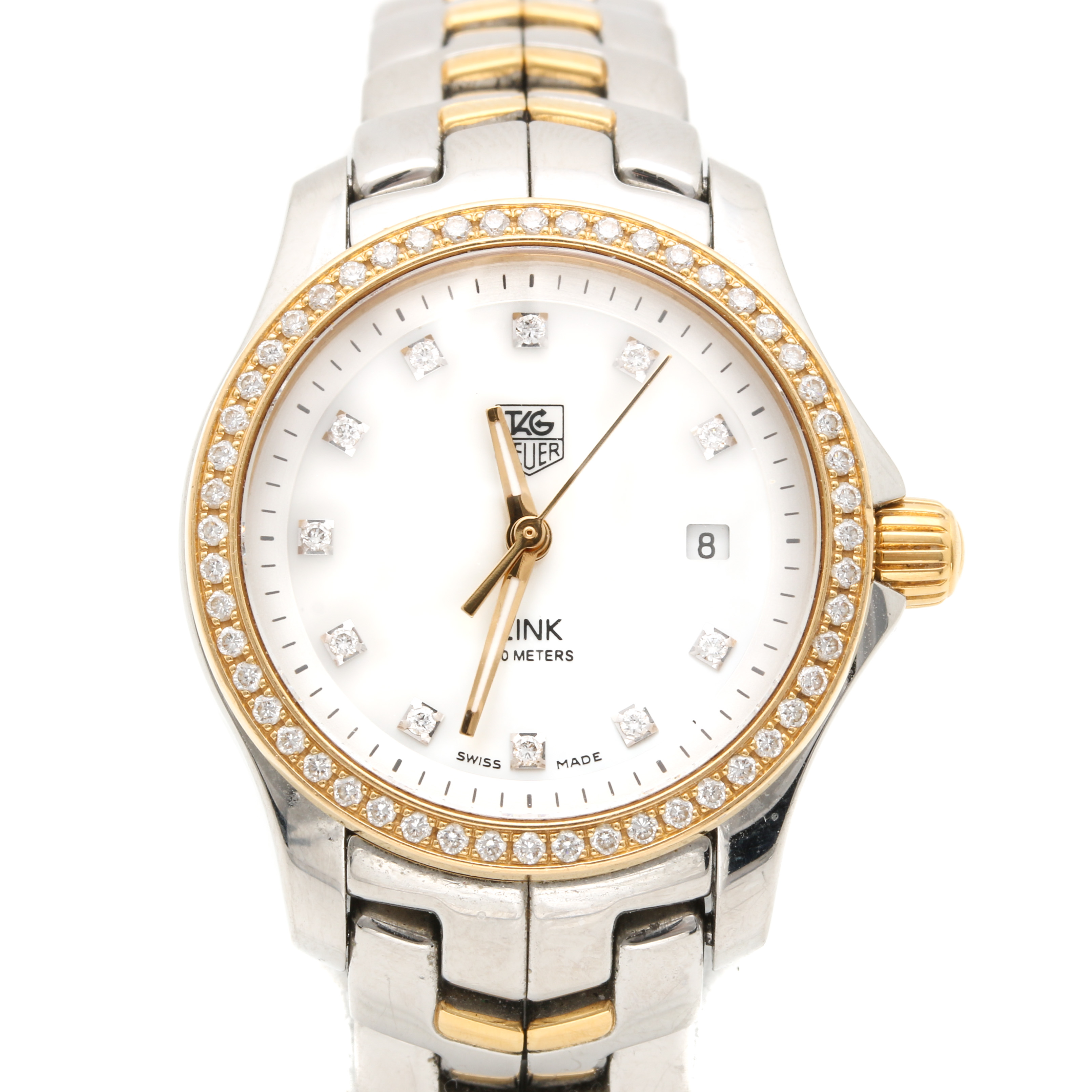 TAG Heuer Stainless Steel and 18K Yellow Gold Diamond Watch