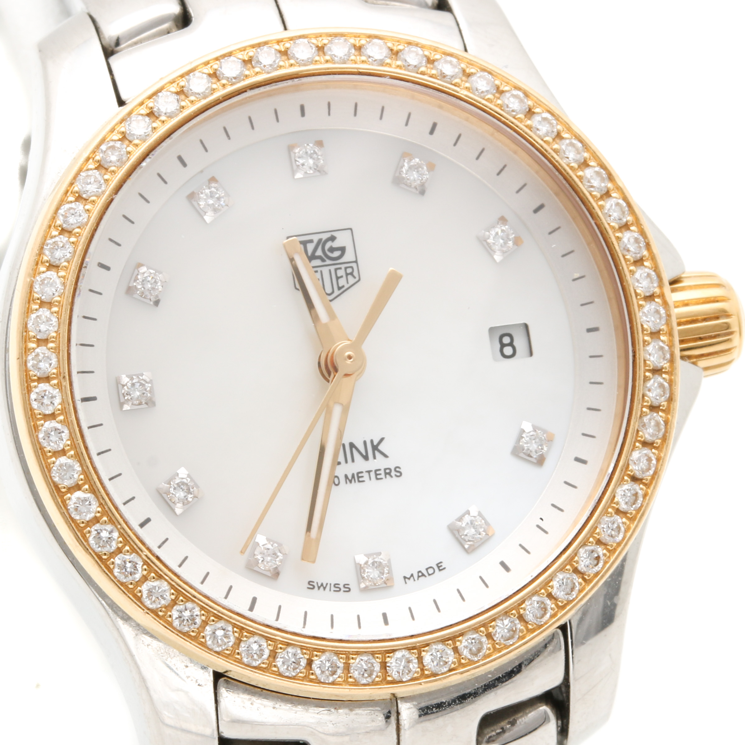 TAG Heuer Stainless Steel and 18K Yellow Gold Diamond Watch