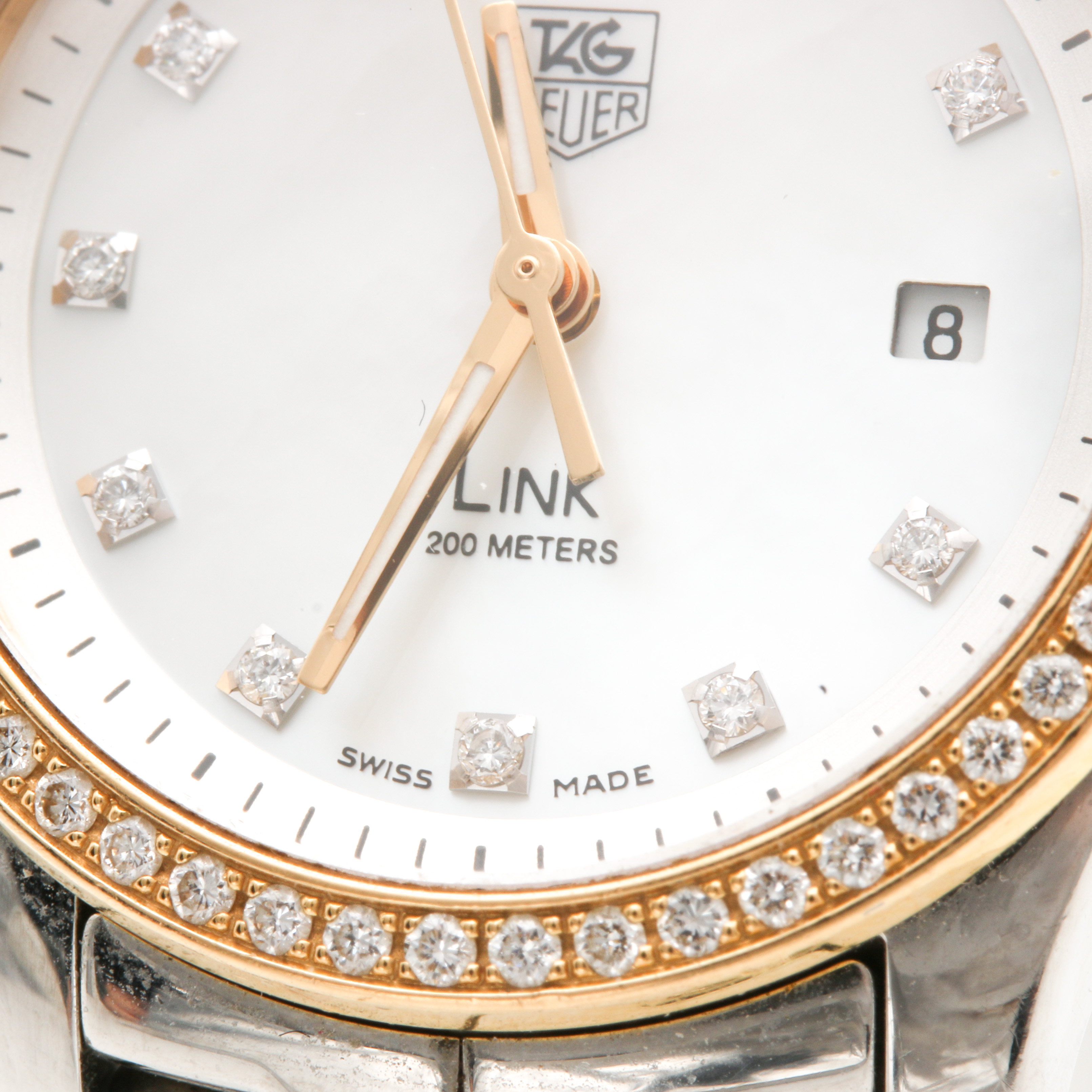 TAG Heuer Stainless Steel and 18K Yellow Gold Diamond Watch