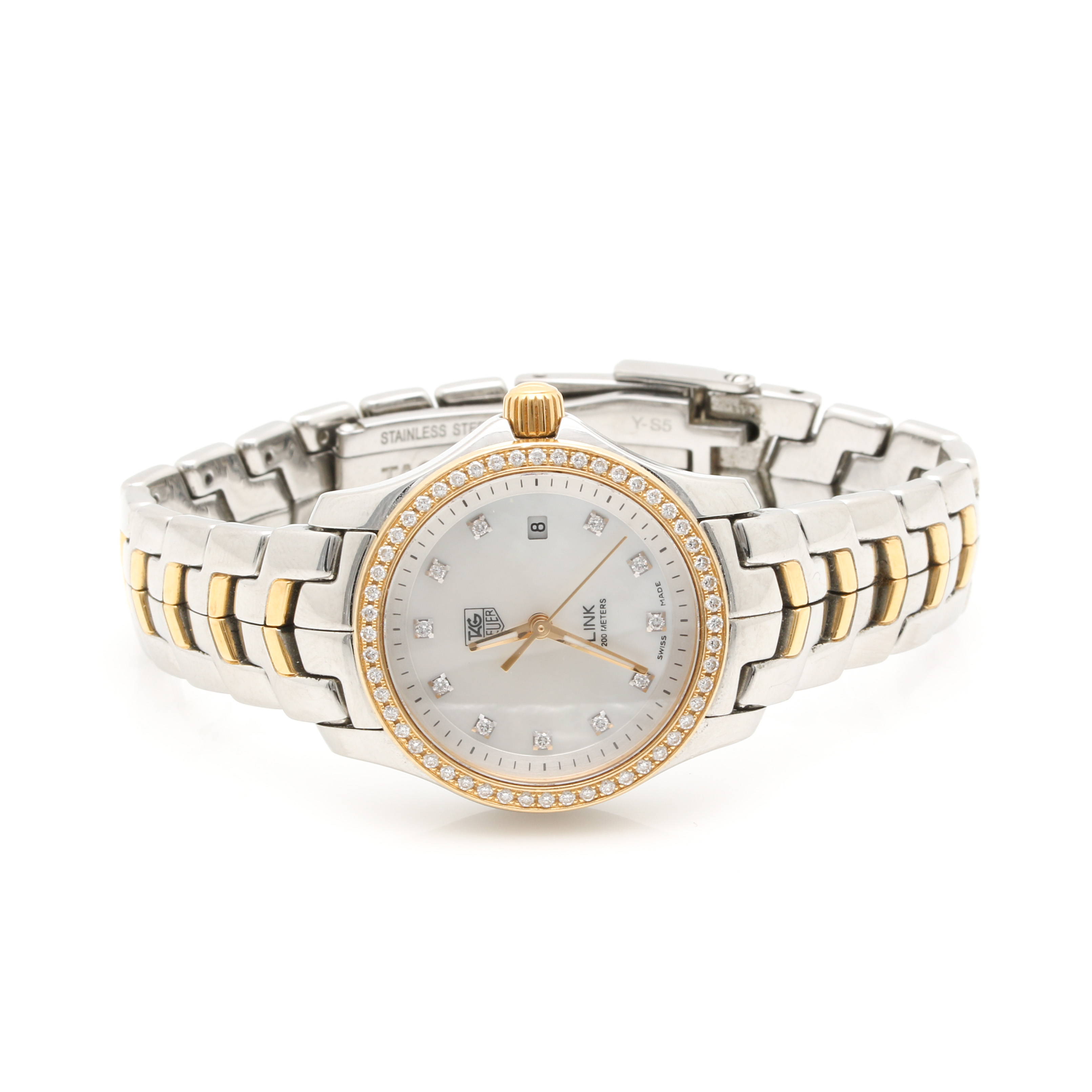 TAG Heuer Stainless Steel and 18K Yellow Gold Diamond Watch