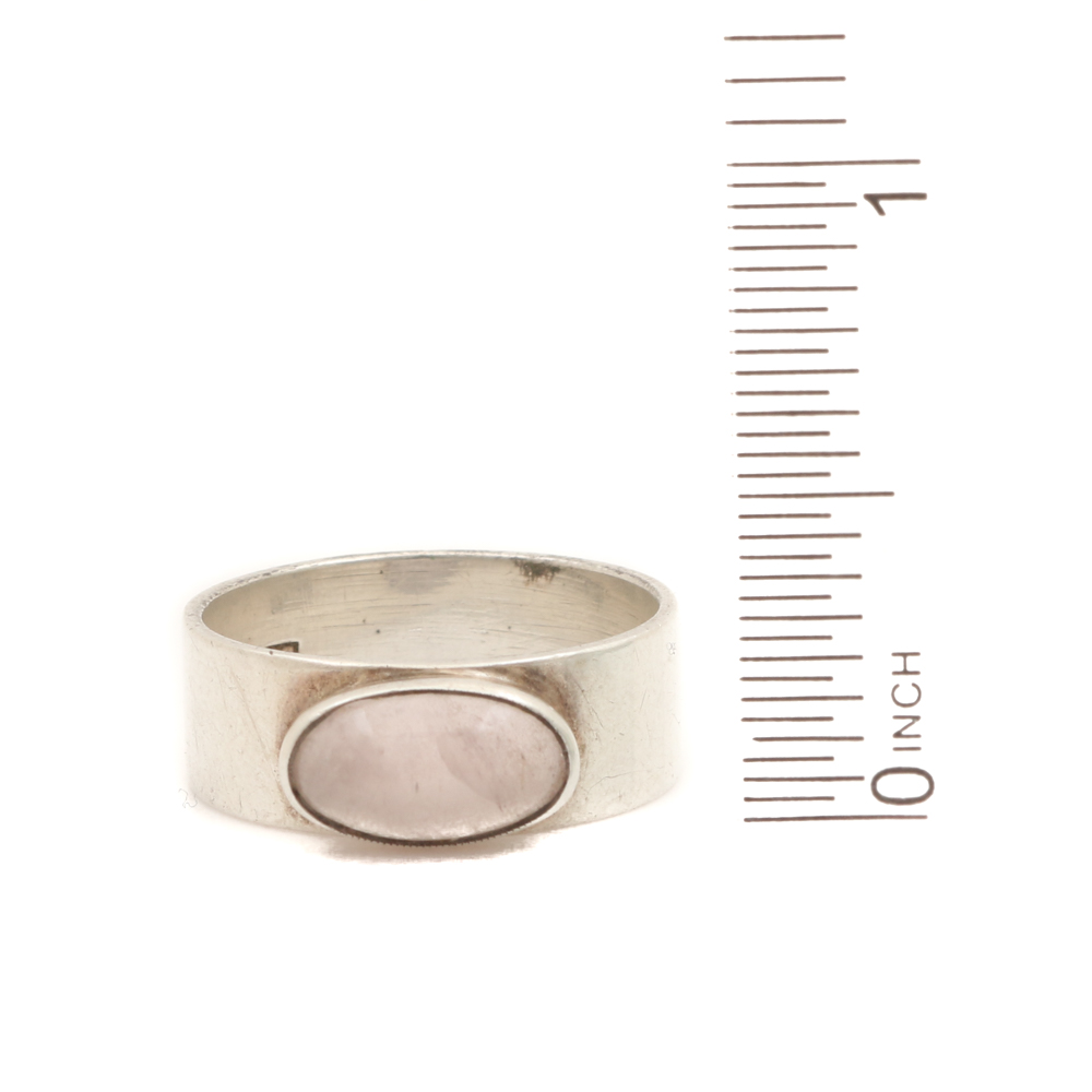 1959 Finnish Handmade Sterling Silver Rose Quartz Ring