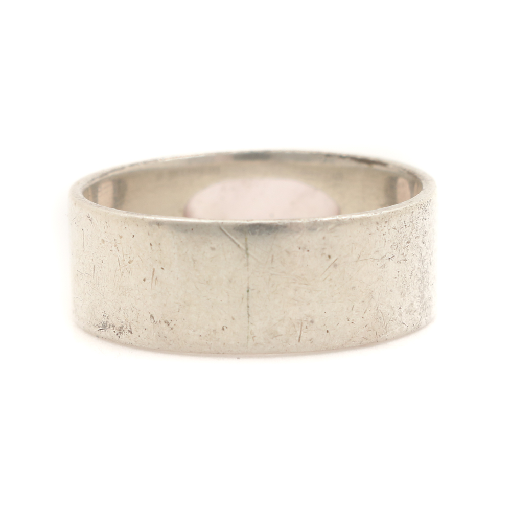 1959 Finnish Handmade Sterling Silver Rose Quartz Ring