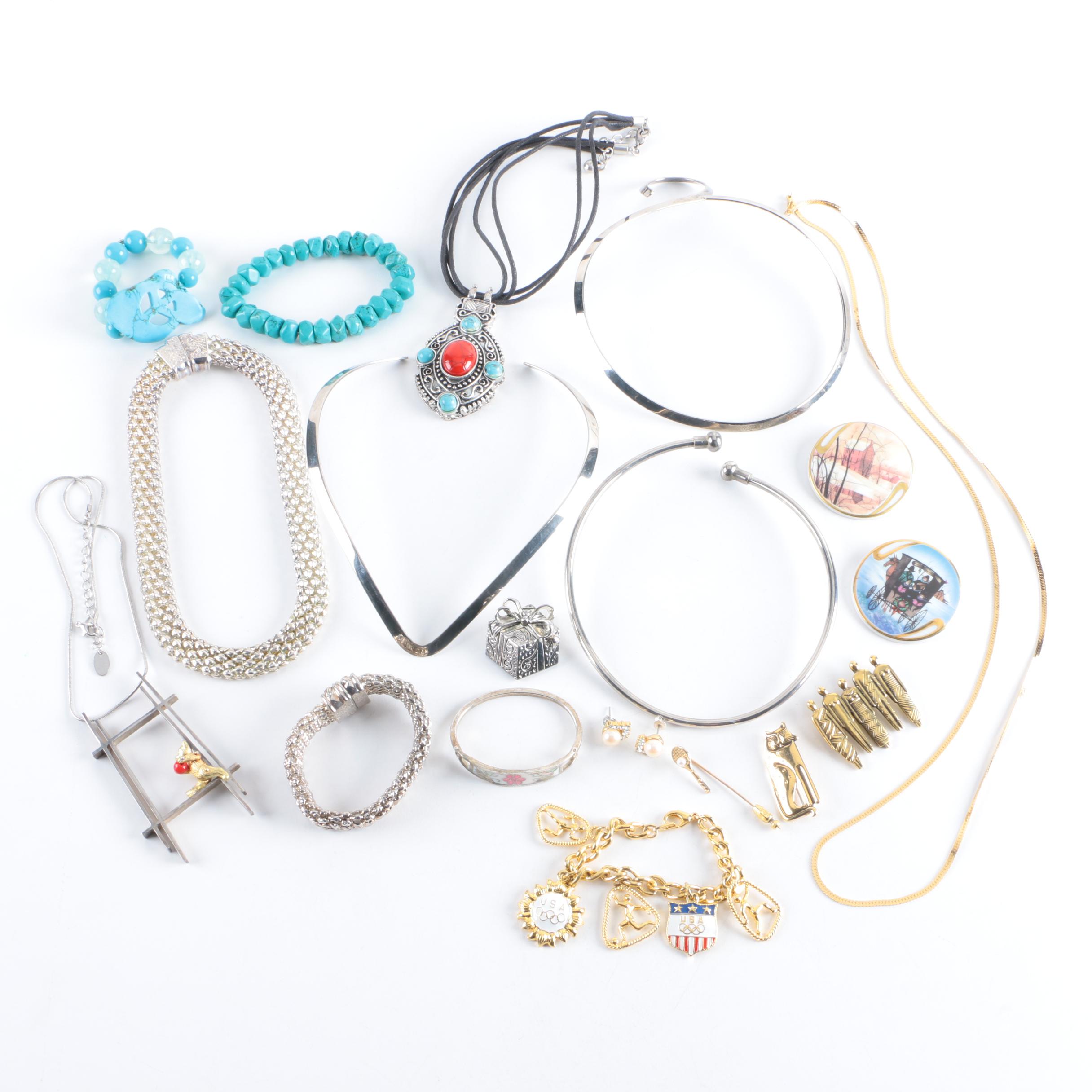 Assorted Costume Jewelry Including Undee, Laurel Burch and Buckley