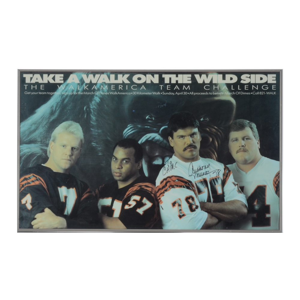 Anthony Munoz Signed Vintage Bengals Poster
