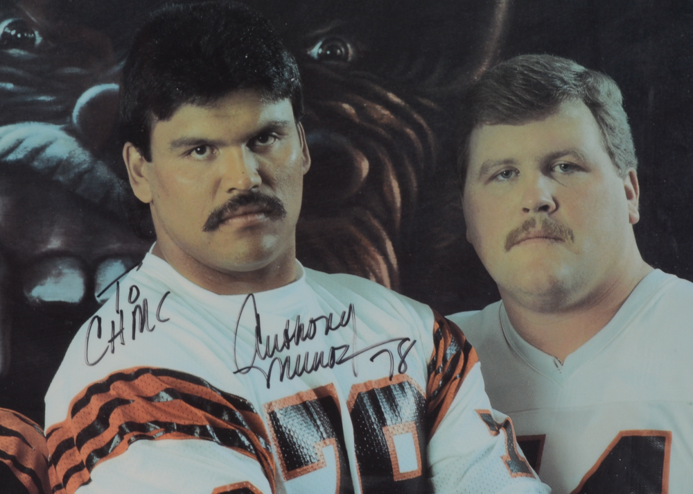 Anthony Munoz Signed Vintage Bengals Poster